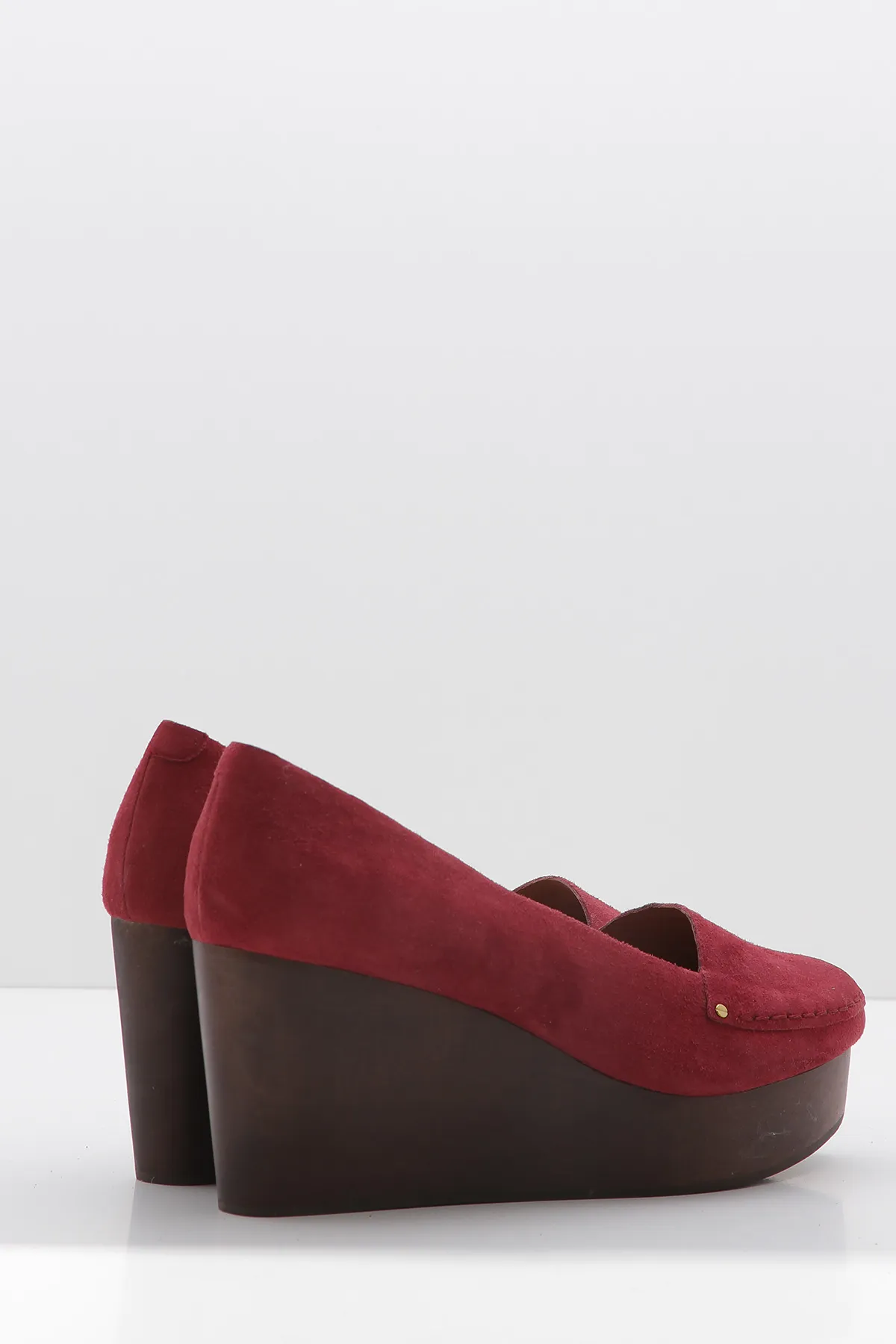 Pantofi & Other Stories Loafer-Wedge din Piele Întoarsă Wine - imagine 3