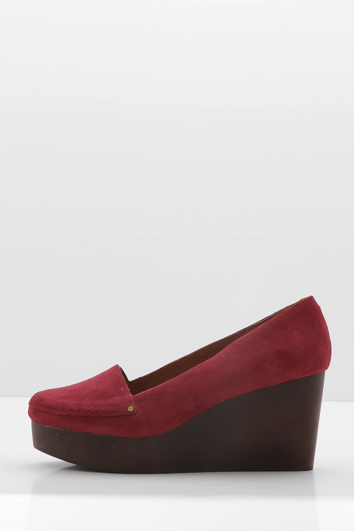 Pantofi & Other Stories Loafer-Wedge din Piele Întoarsă Wine - imagine 5
