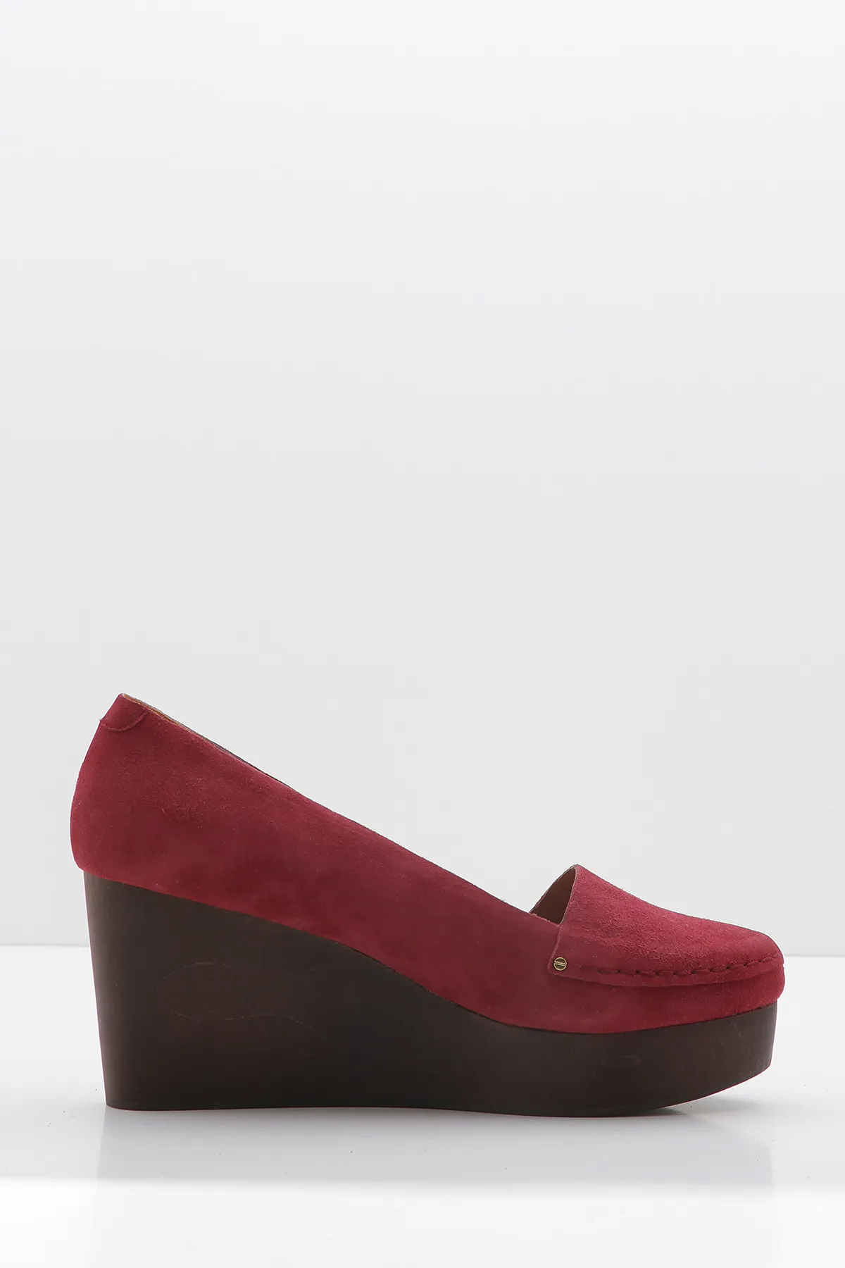 Pantofi & Other Stories Loafer-Wedge din Piele Întoarsă Wine - imagine 6