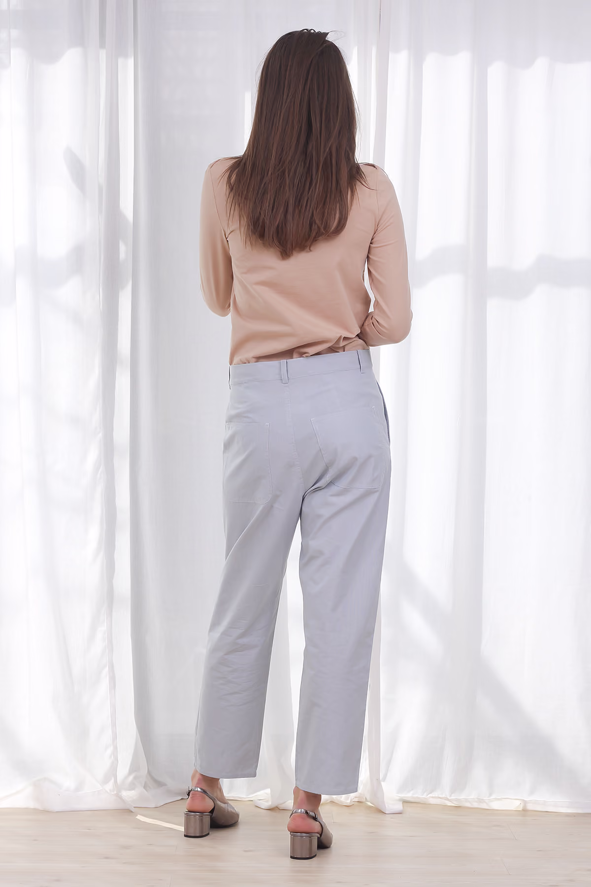 Pantaloni COS din bumbac Bleu, mărimea 38, 40 - imagine 2