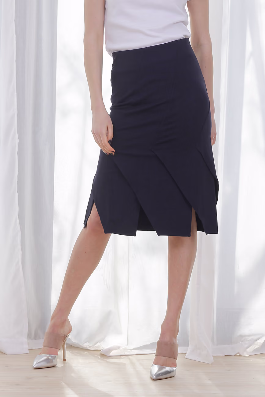 Fustă COS Panouri Bleumarin, XS - imagine 6