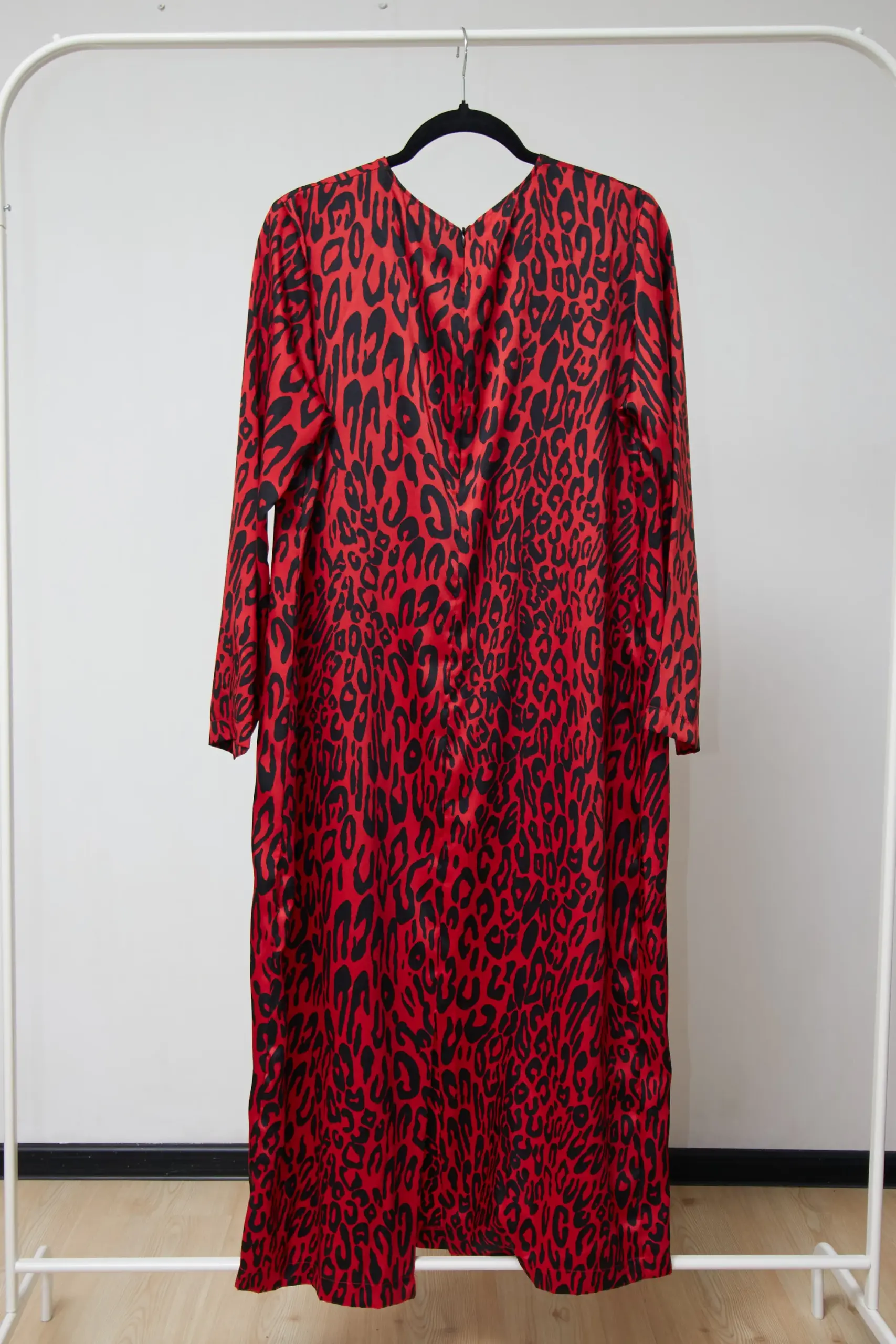 Rochie roșie cu imprimeu leopard - L - imagine 4