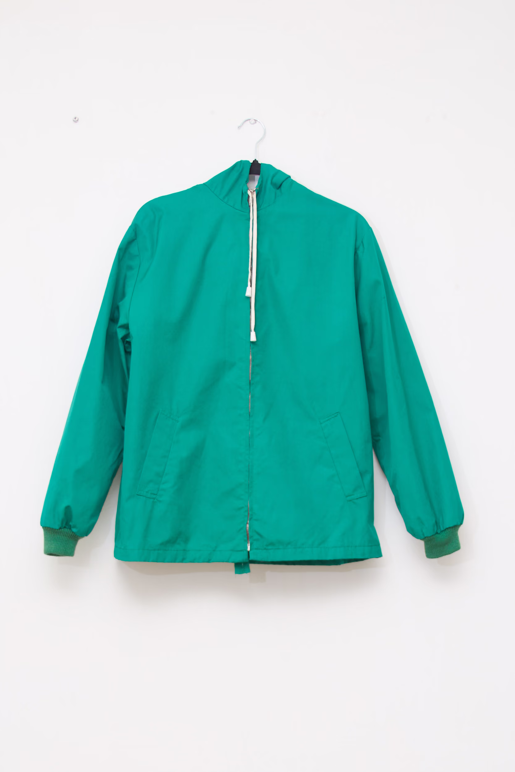 Geacă cu Glugă Vintage din bumbac – Verde Smarald - M/L - imagine 4