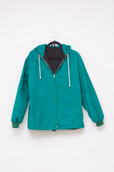 Geacă cu Glugă Vintage din bumbac – Verde Smarald - M/L