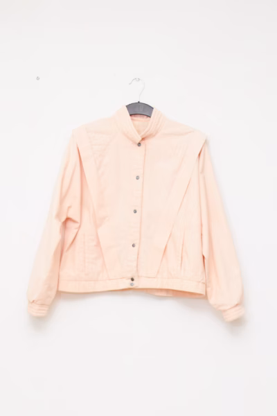 Geacă Bomber Vintage amestec de bumbac– Roz Piersică - L