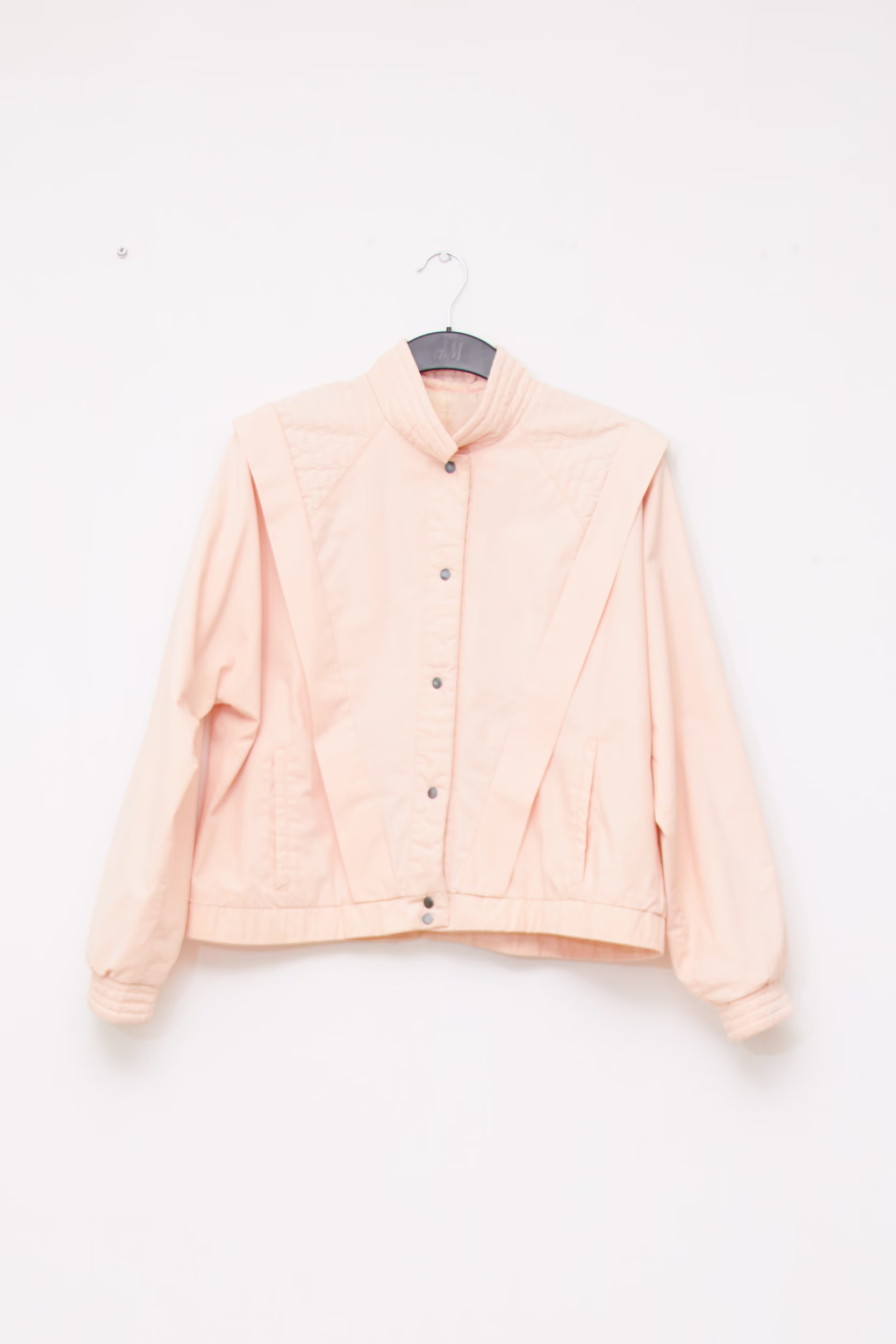 Geacă Bomber Vintage amestec de bumbac– Roz Piersică - L