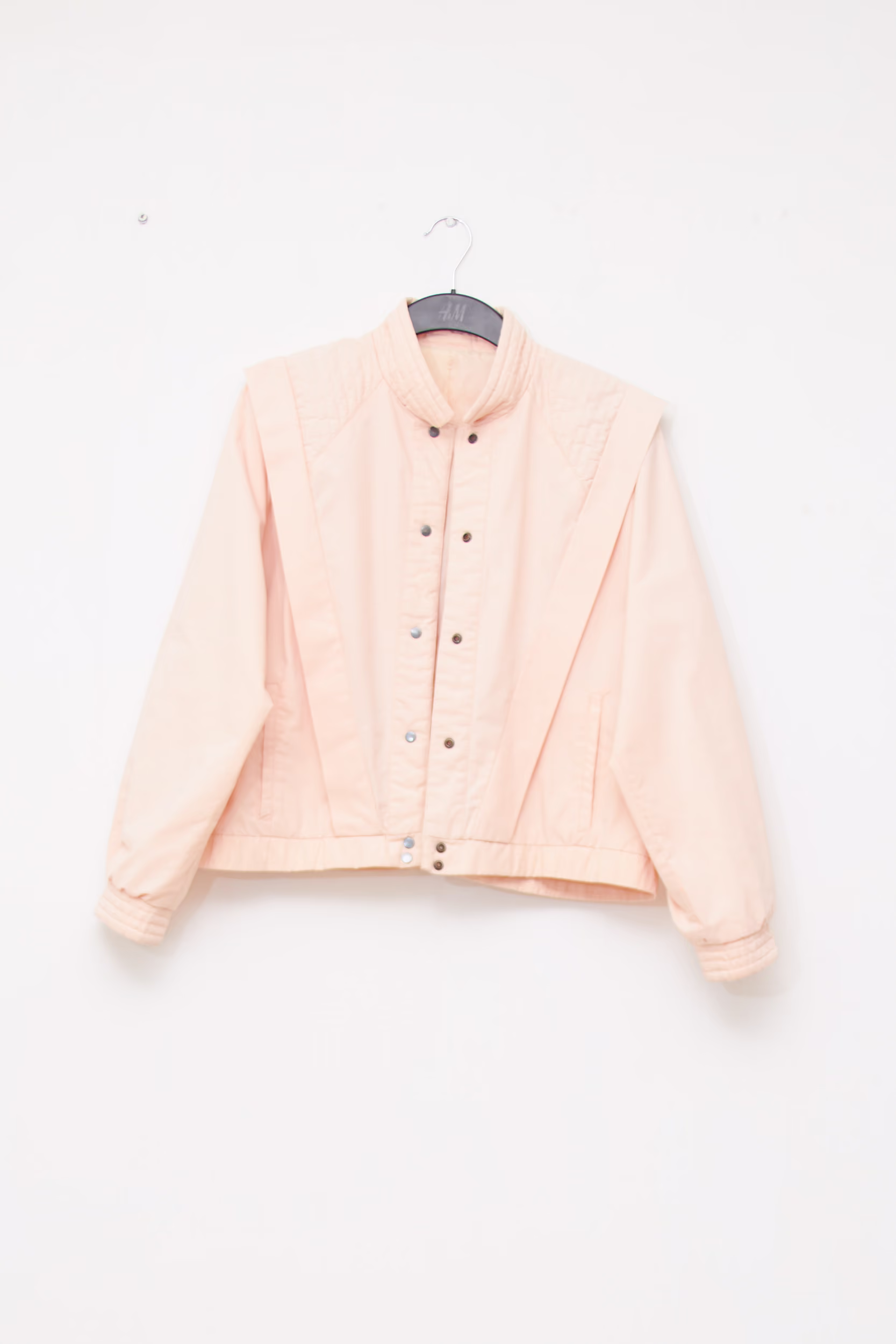 Geacă Bomber Vintage amestec de bumbac– Roz Piersică - L - imagine 4