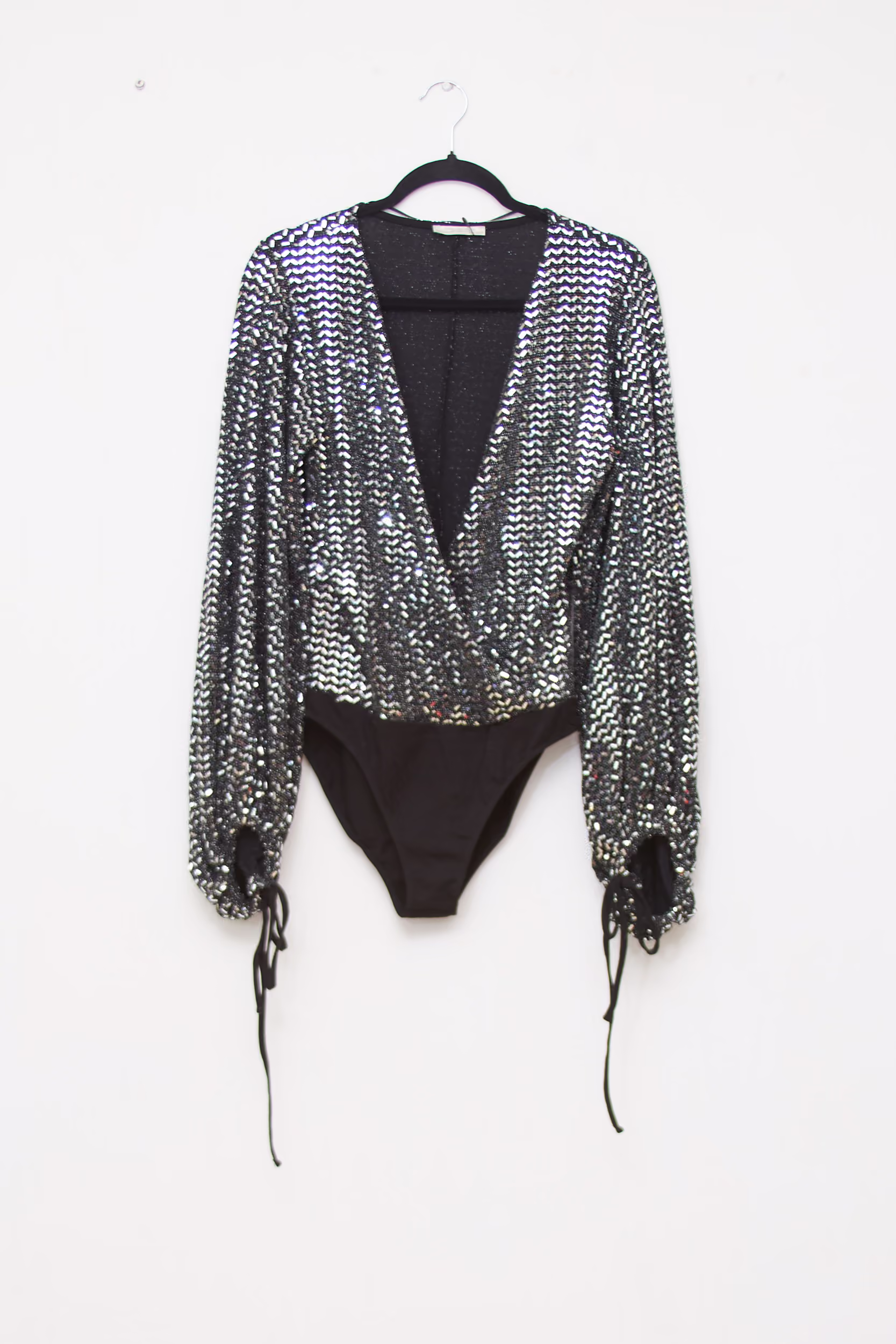 Body Zara cu Paiete Argintii – Nou - M/L