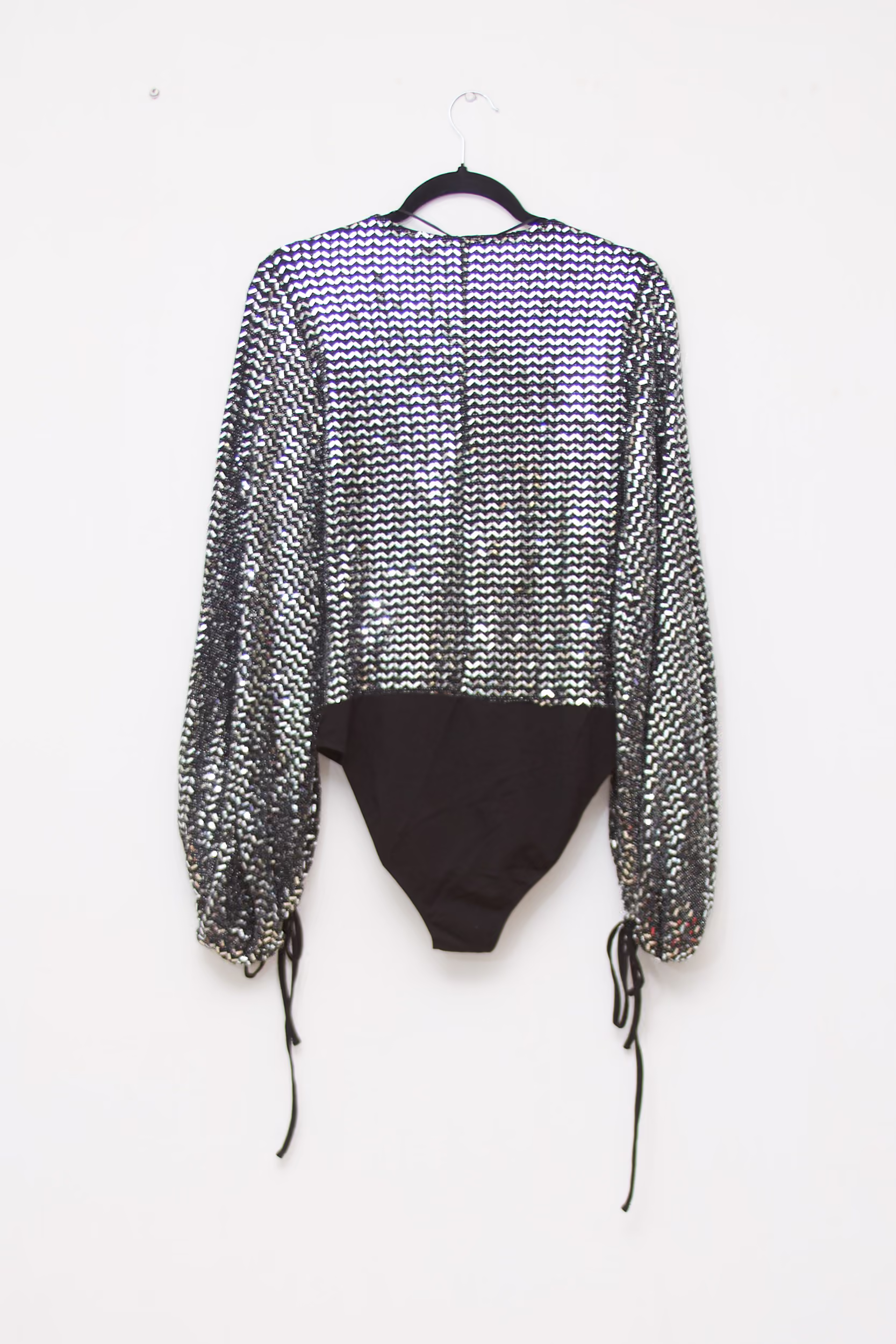 Body Zara cu Paiete Argintii – Nou - M/L - imagine 3
