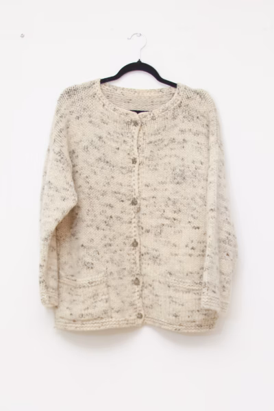Cardigan Vintage din Lână muliné– Lucrat Manual - M/L