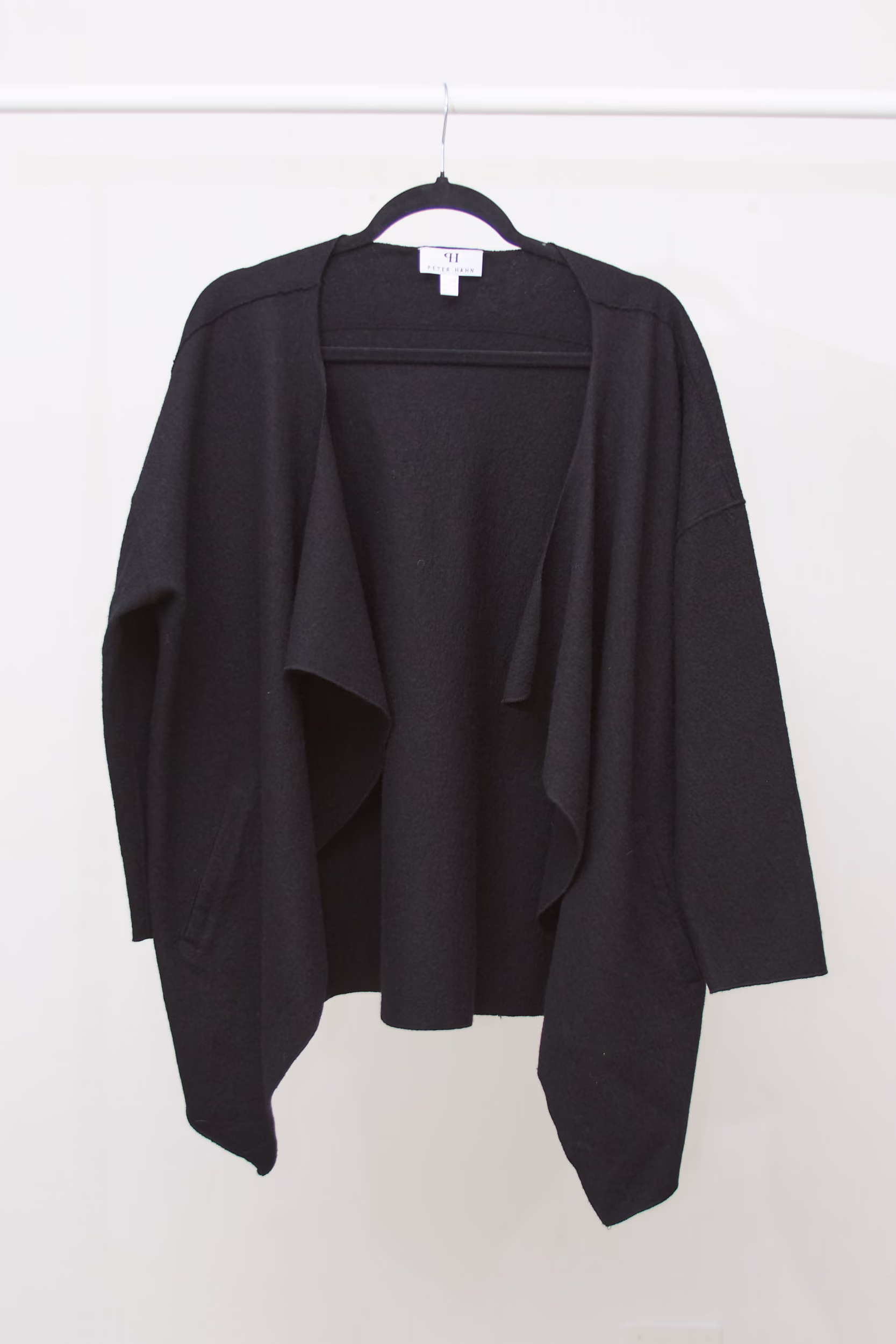 Cardigan Peter Hahn – 100% Lână Fiartă Neagră - L