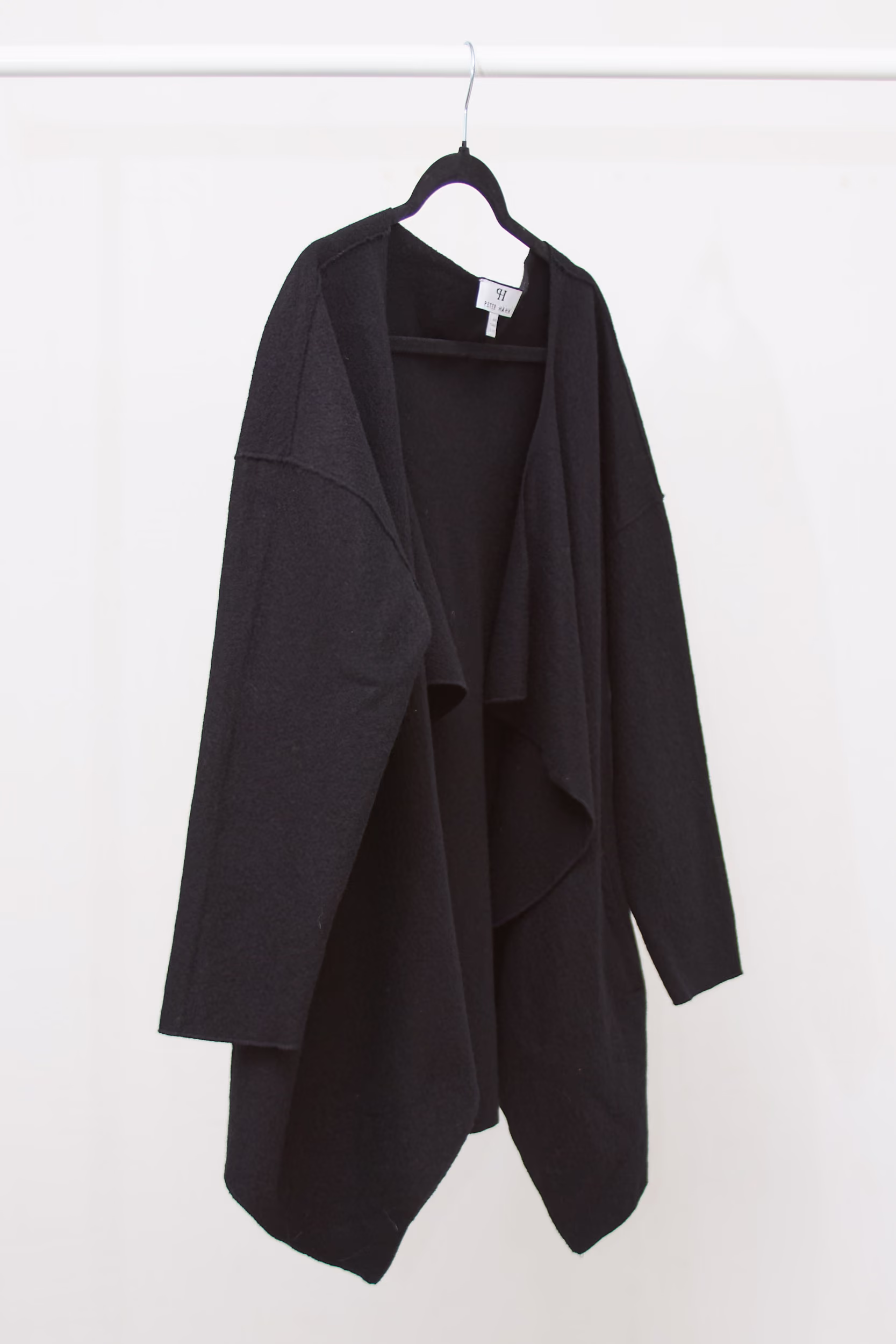 Cardigan Peter Hahn – 100% Lână Fiartă Neagră - L - imagine 5