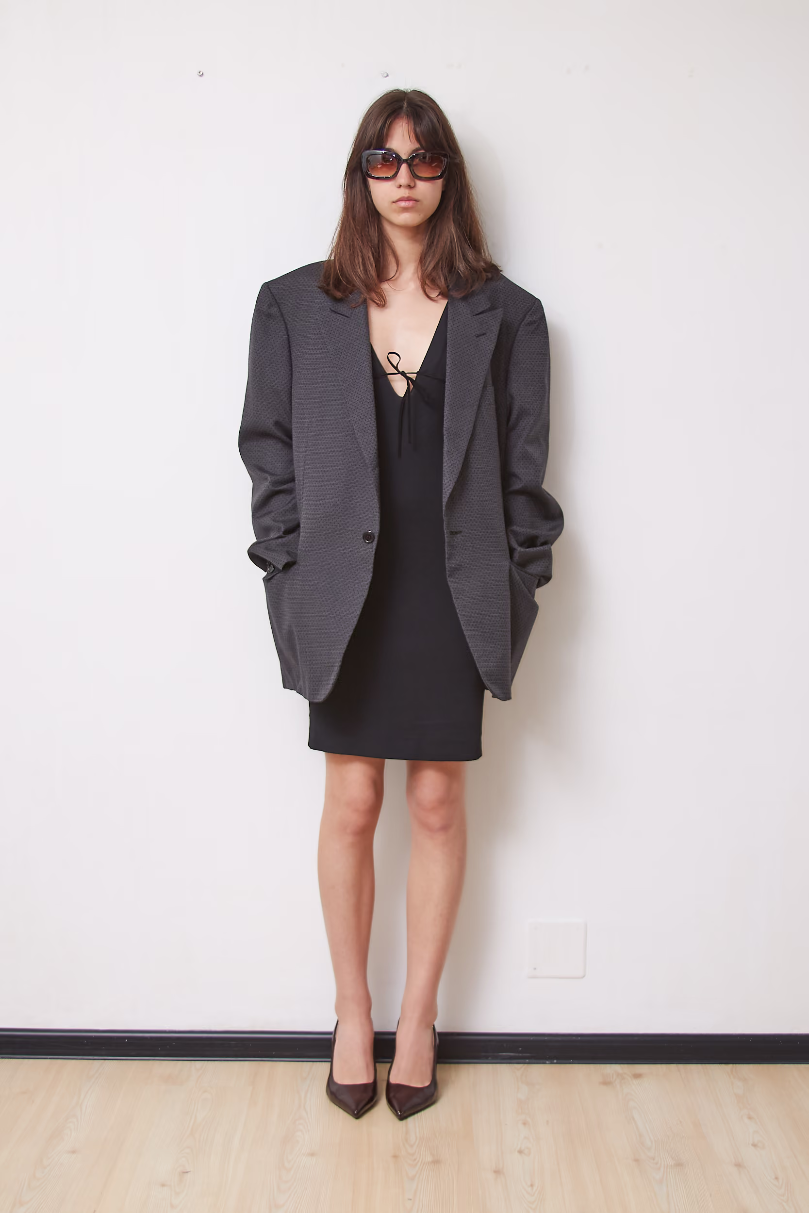 Rochie Vintage Roberta Scarpa Midi cu Spatele Gol și Șireturi Negră, Mărime XS - imagine 6