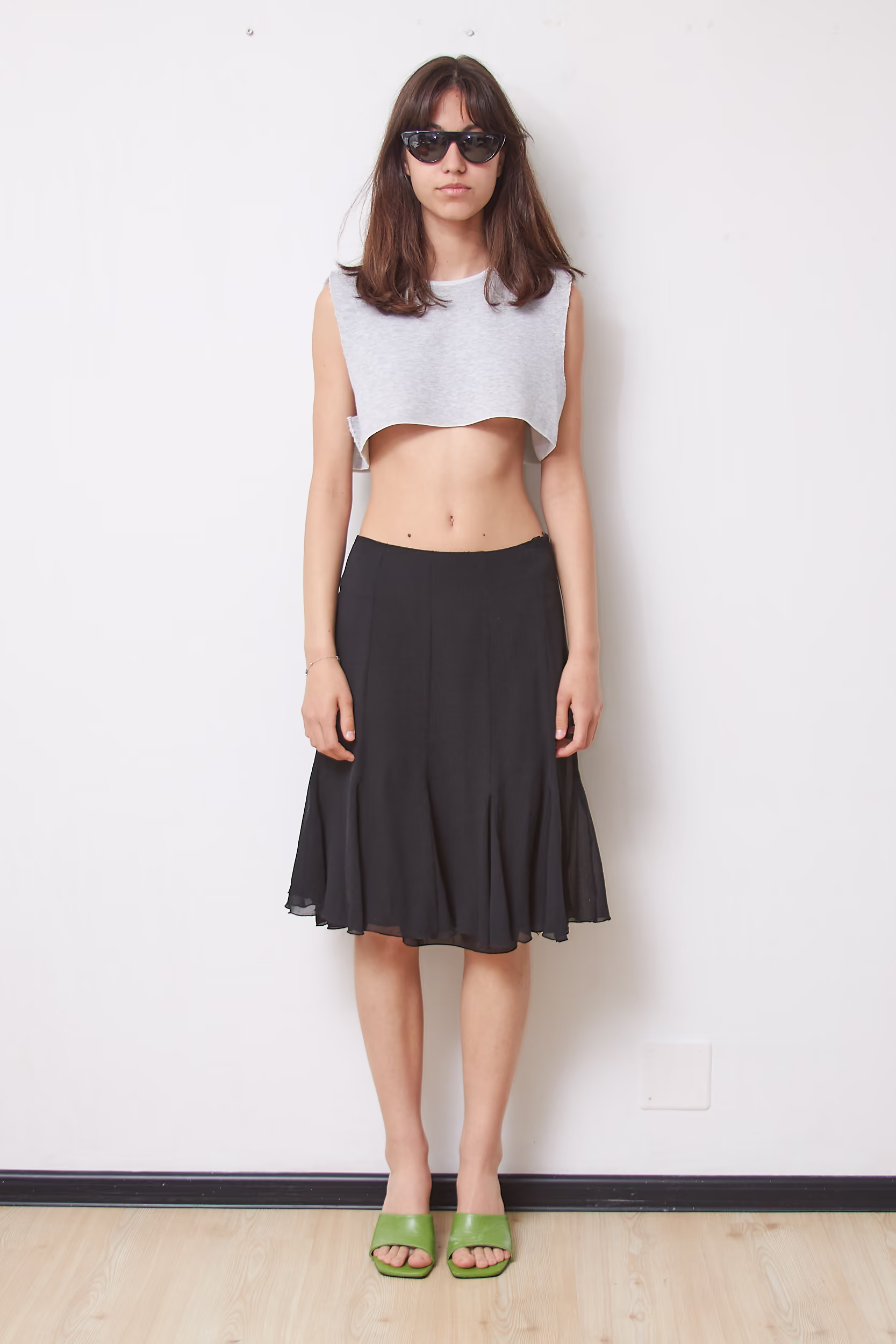 Fustă Vintage Luisa Spagnoli din Mătase Naturală 100% Negră, Mărime M/L