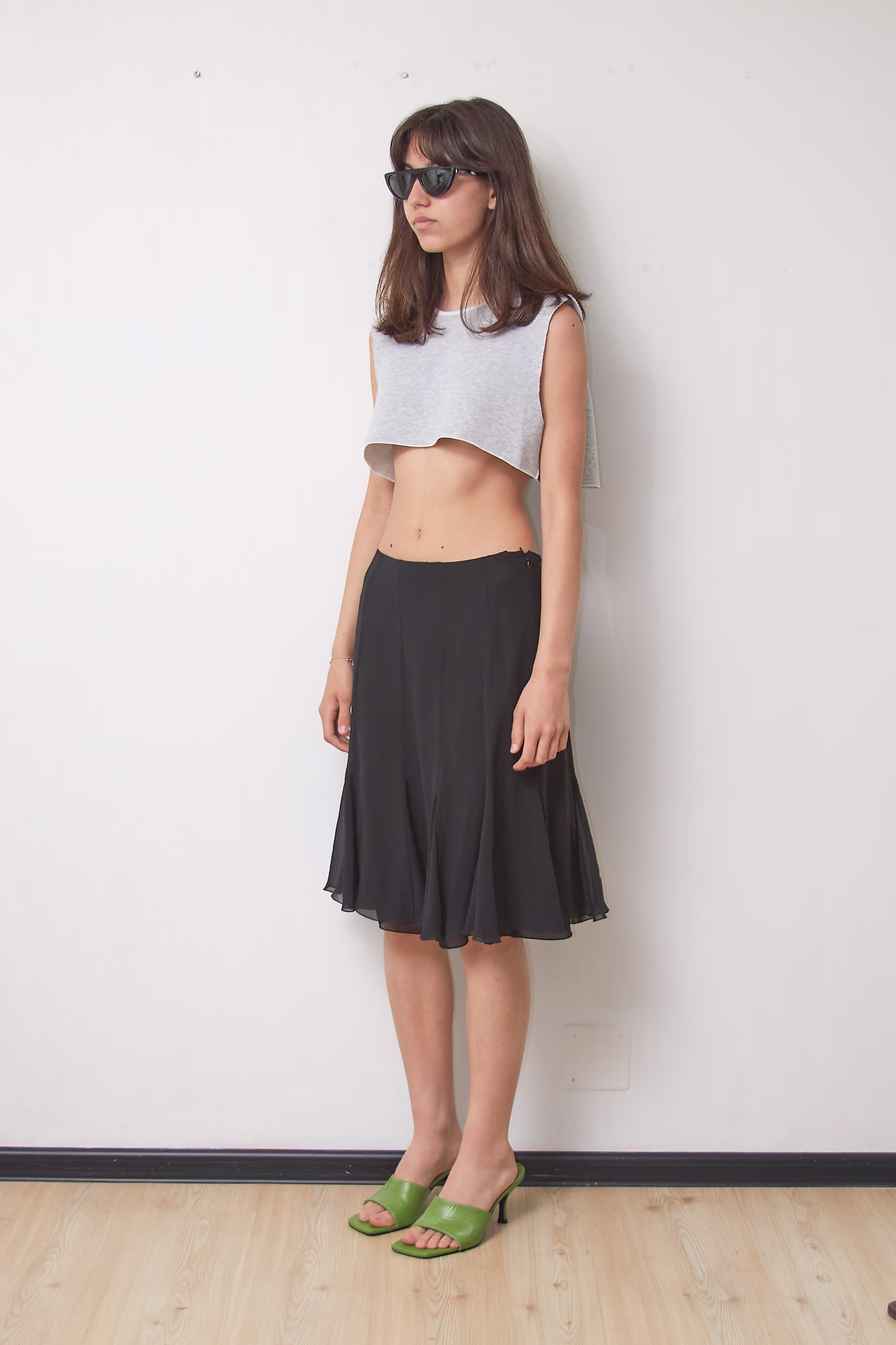 Fustă Vintage Luisa Spagnoli din Mătase Naturală 100% Negră, Mărime M/L - imagine 3