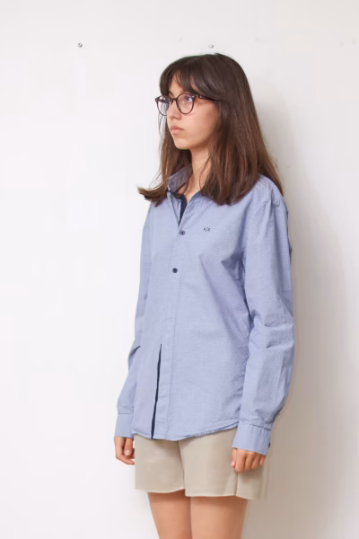 Cămașă Armani Exchange Regular Fit din Bumbac 100% Bleu, Mărime S