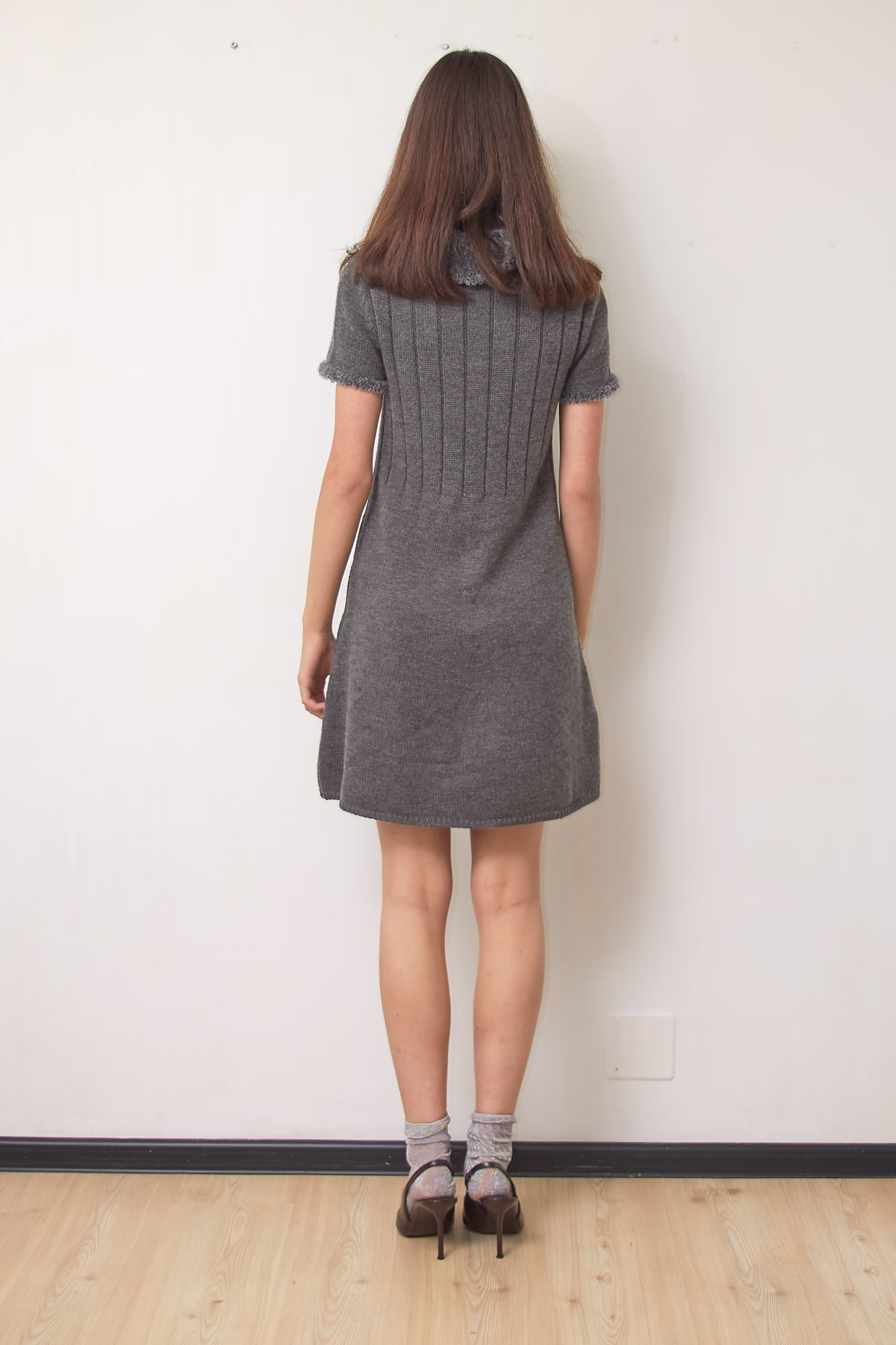Rochie Y2K United Colors of Benetton din amestec de lână S - imagine 4