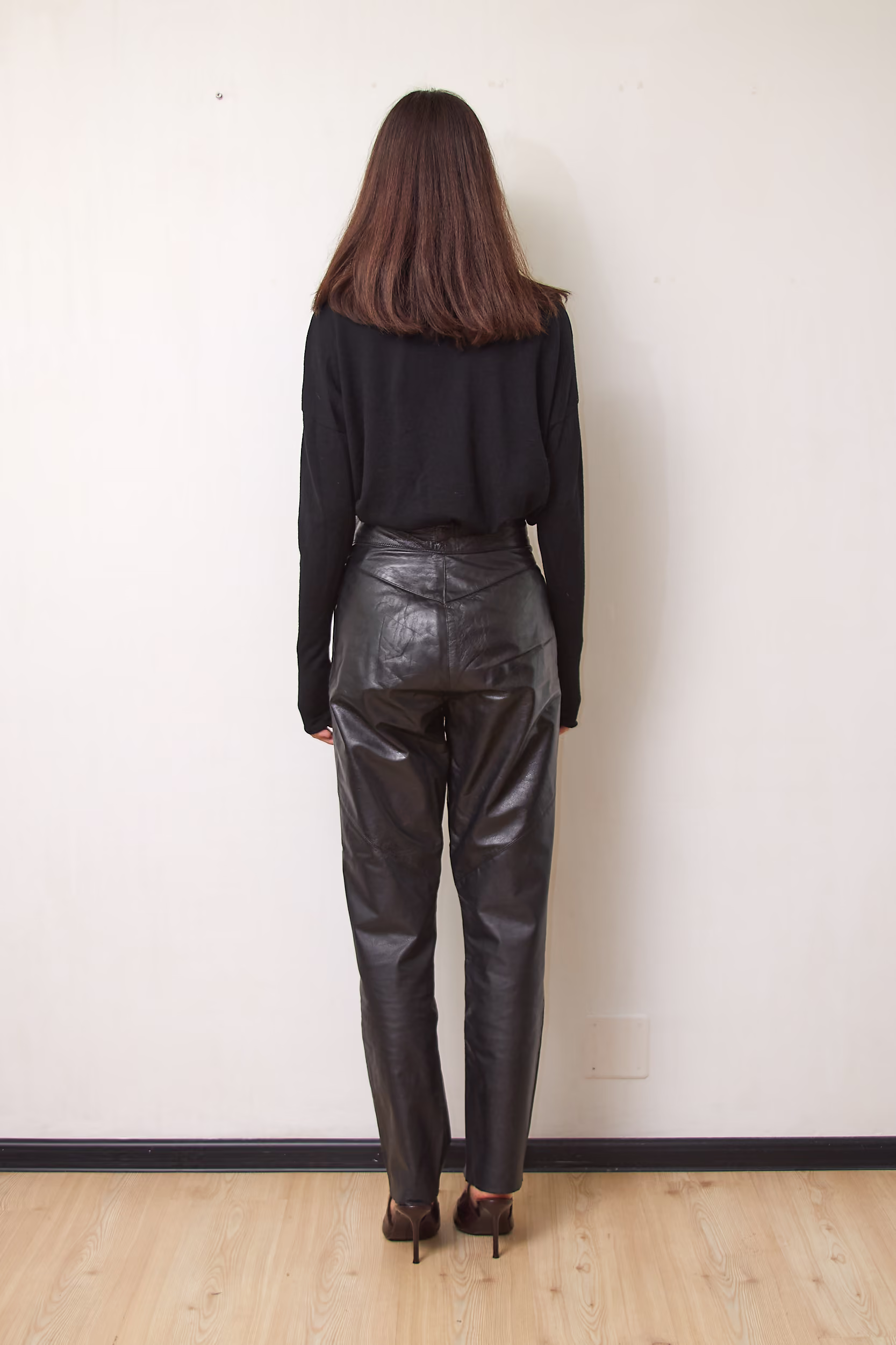 Pantaloni Vintage Miss Astor – 100% Piele Naturală XS/S - imagine 4