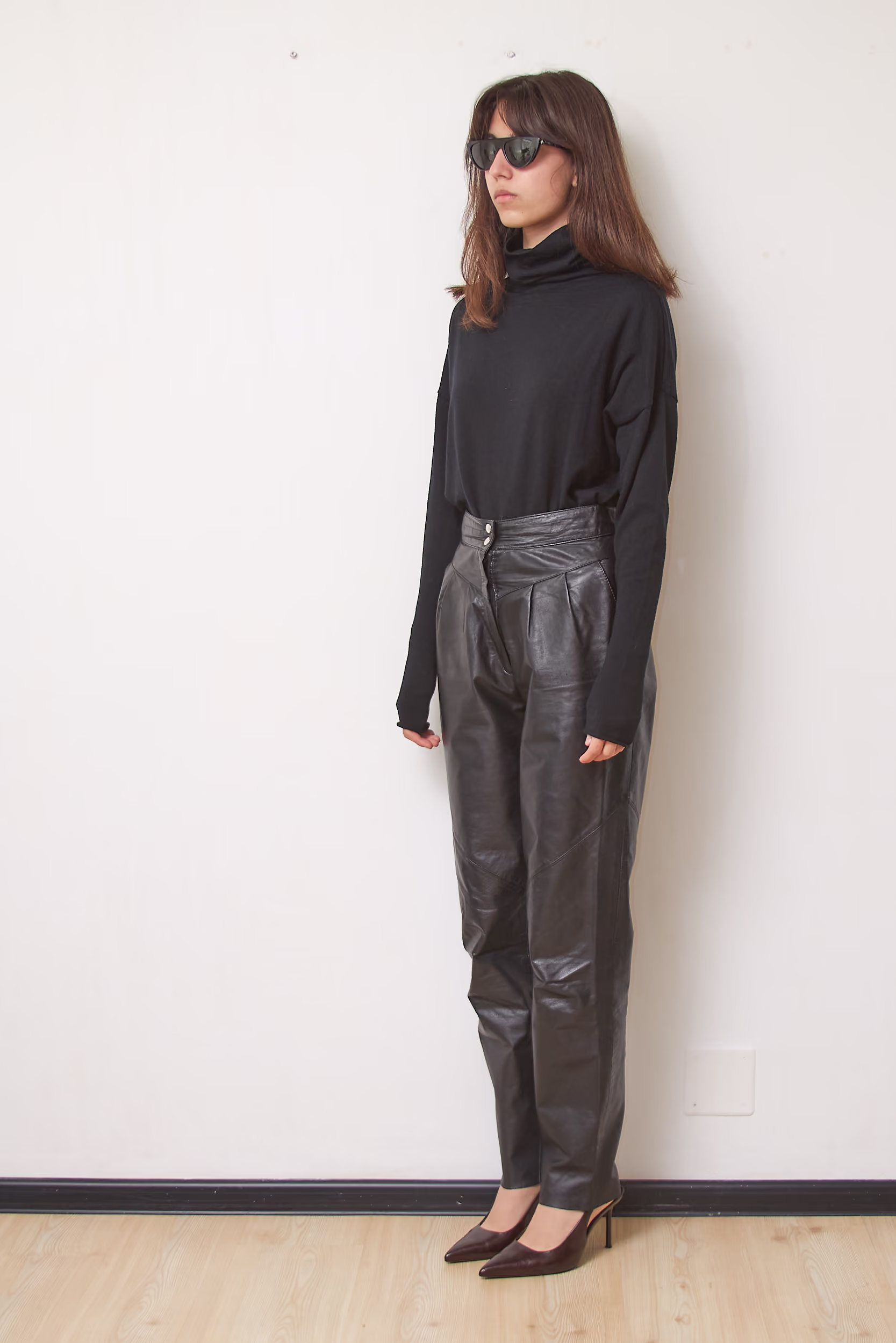 Pantaloni Vintage Miss Astor – 100% Piele Naturală XS/S - imagine 5