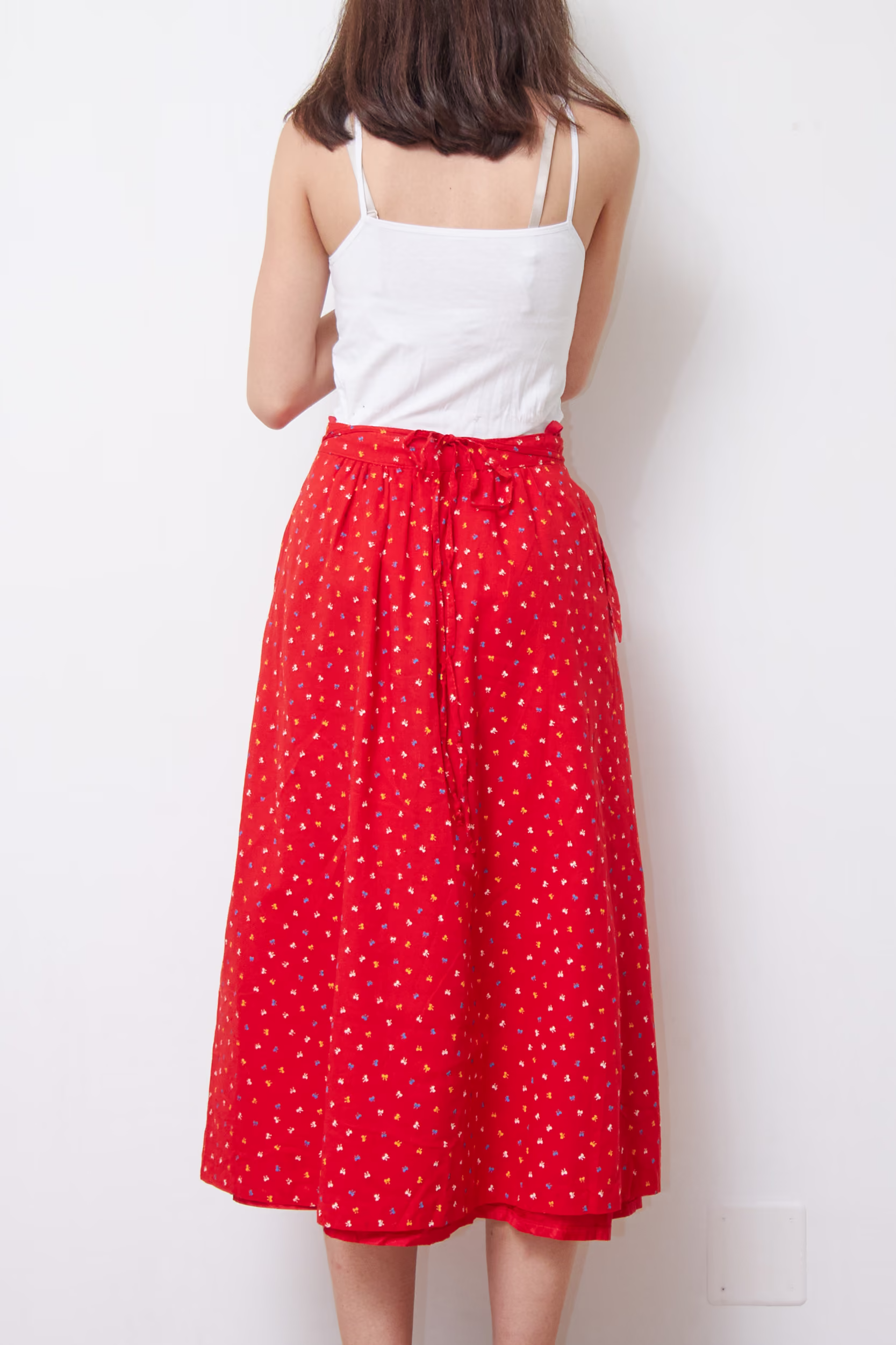 Fustă din Bumbac cu Imprimeu discret și buzunare - Vintage - S/M - imagine 4