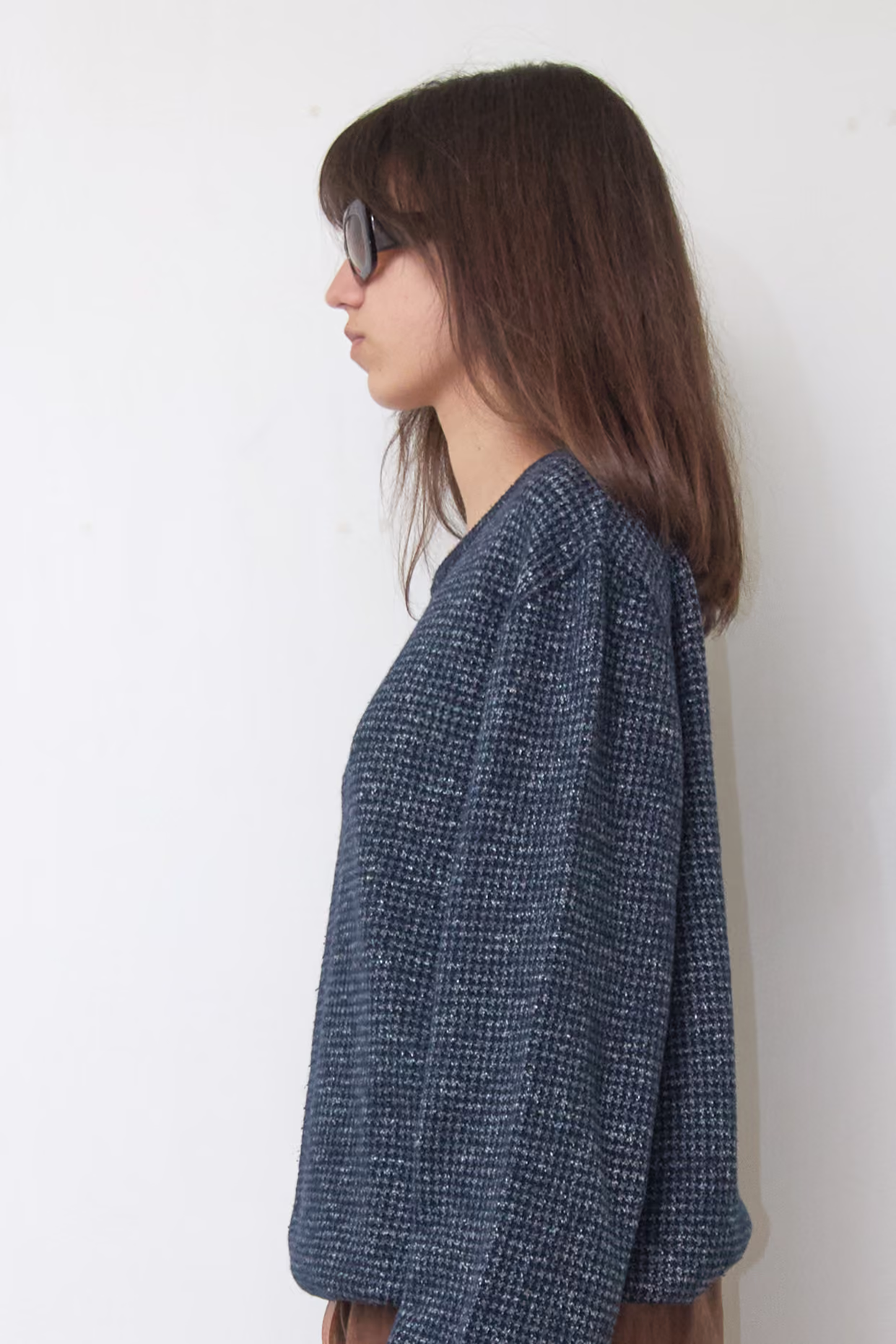 Pulover Premium Oversized în Carouri Alveolare Bicolore - Trussardi Jeans - L - imagine 3