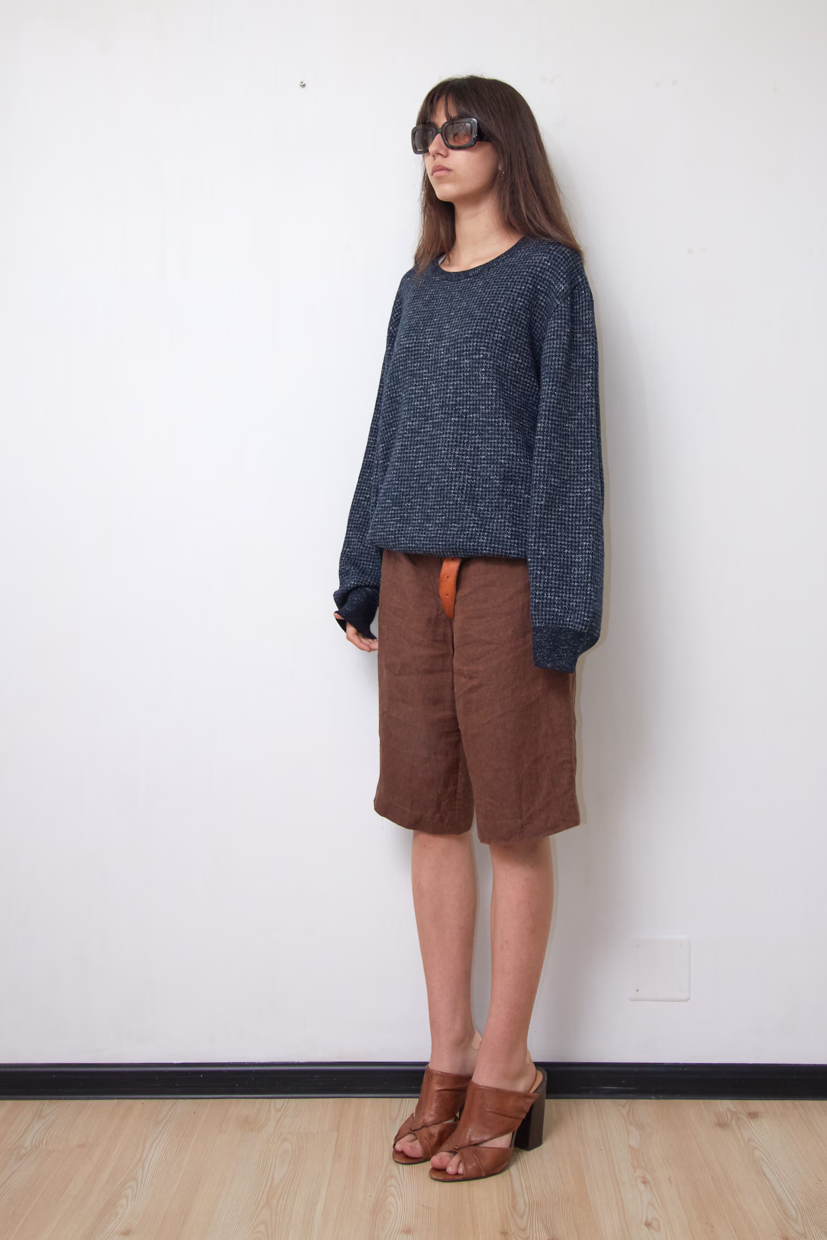 Pulover Premium Oversized în Carouri Alveolare Bicolore - Trussardi Jeans - L
