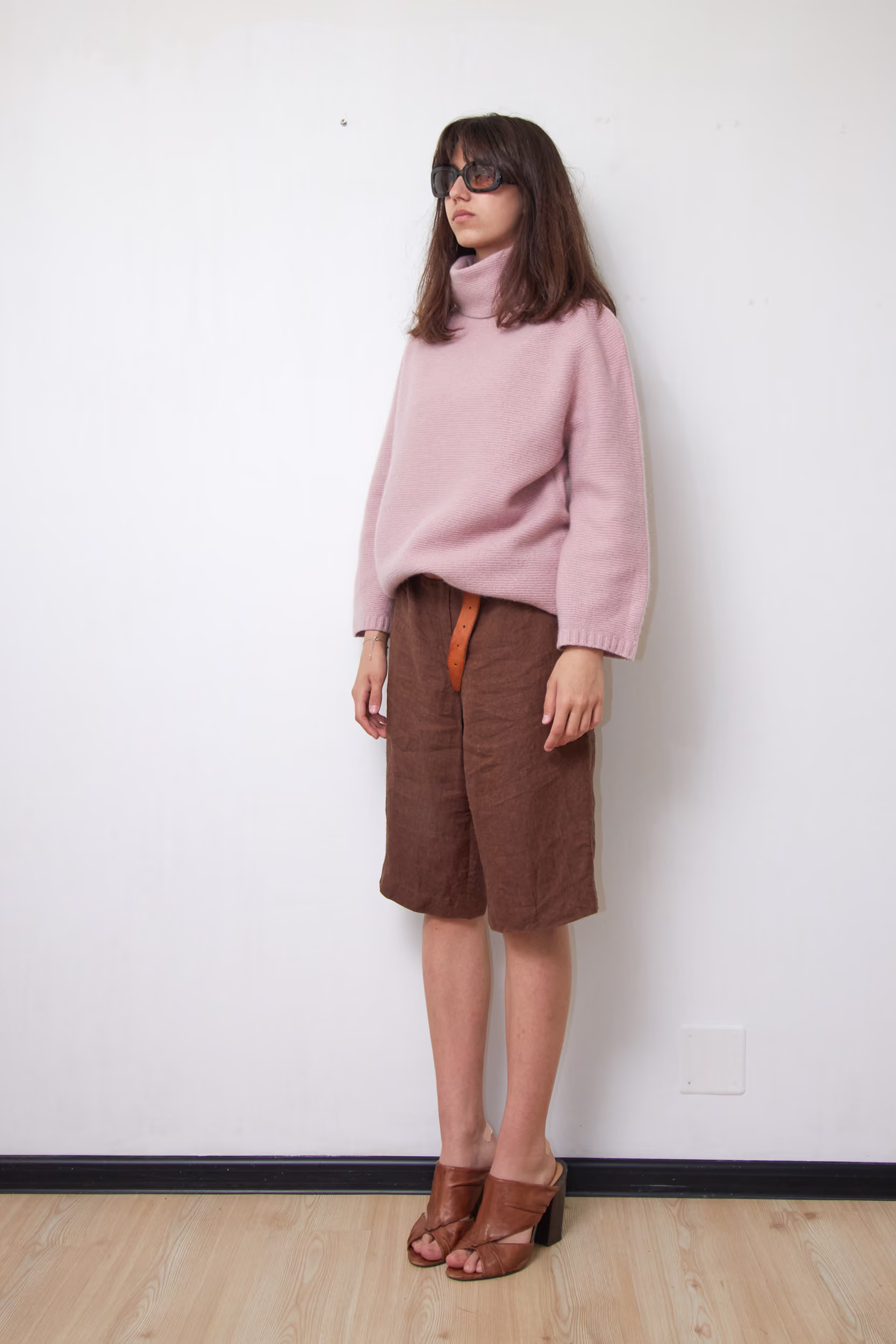 Pulover Premium Roz Pudră din cașmir/lână cu Guler Rulou - MaxMara - M/L - imagine 4