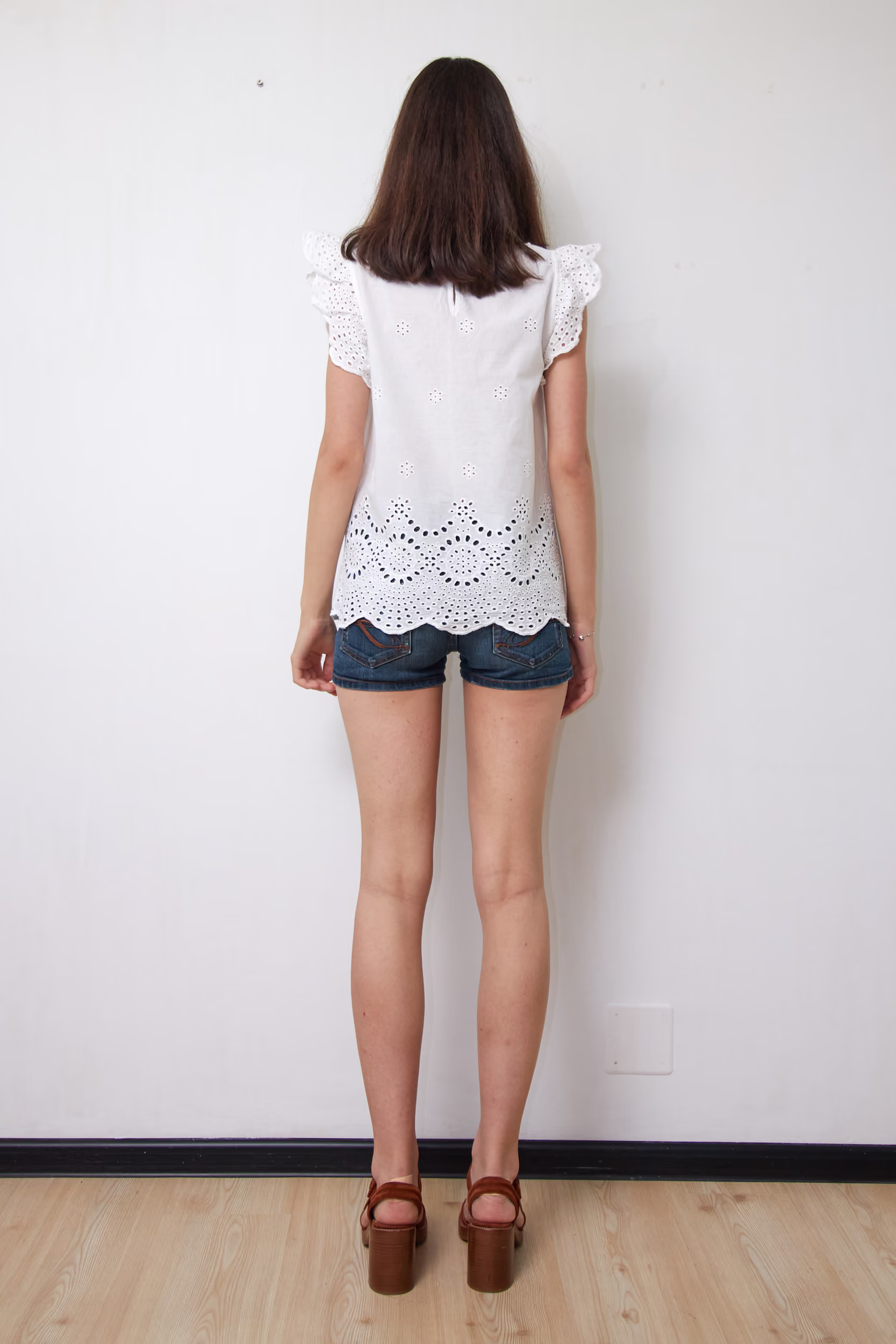 Bluză Albă din Bumbac 100% cu Broderie Anglaise - Trussardi Jeans - S - imagine 3