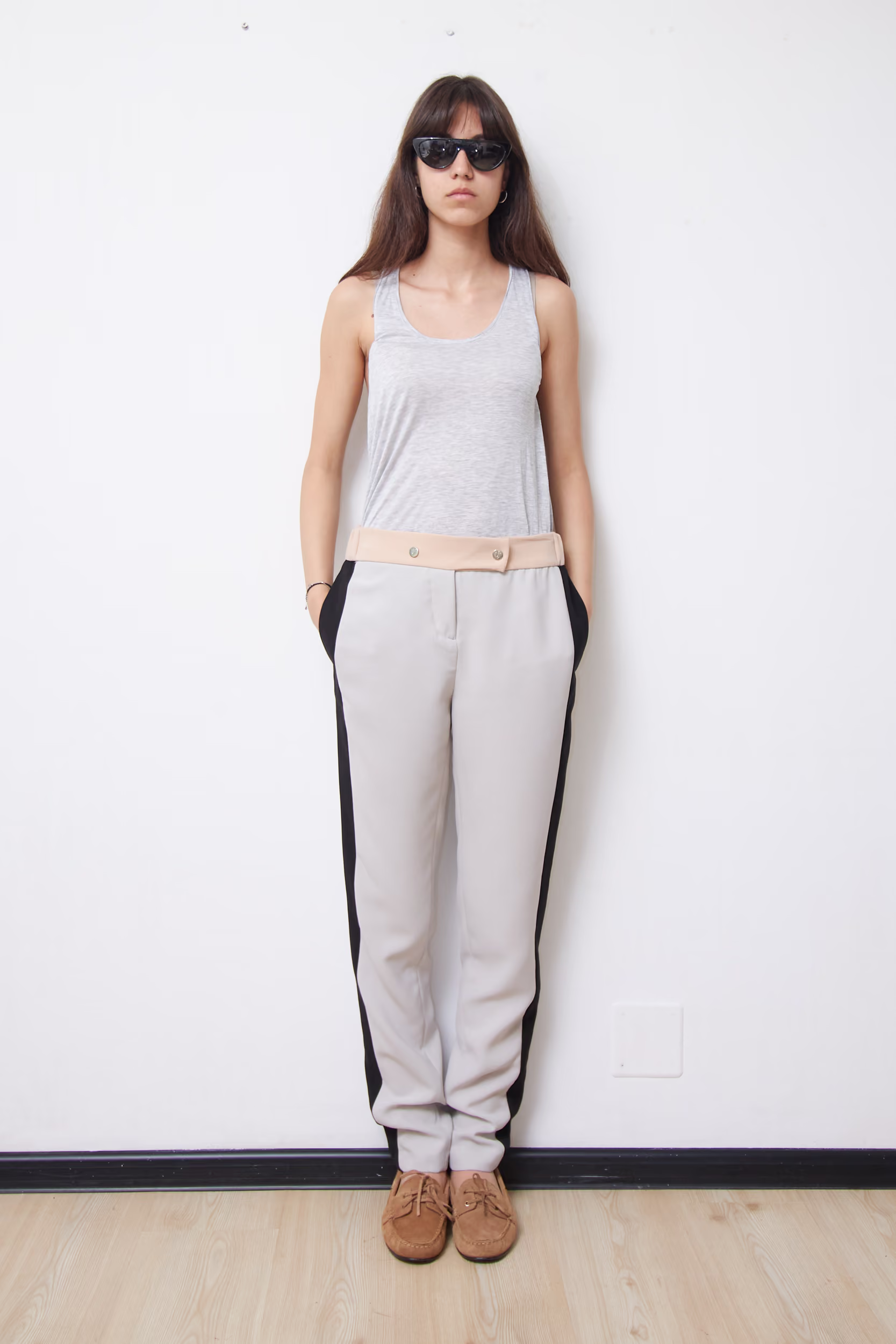 Pantaloni Tip Track-Pants Grej cu Dungă Laterală - Trussardi Jeans - S/M - imagine 6