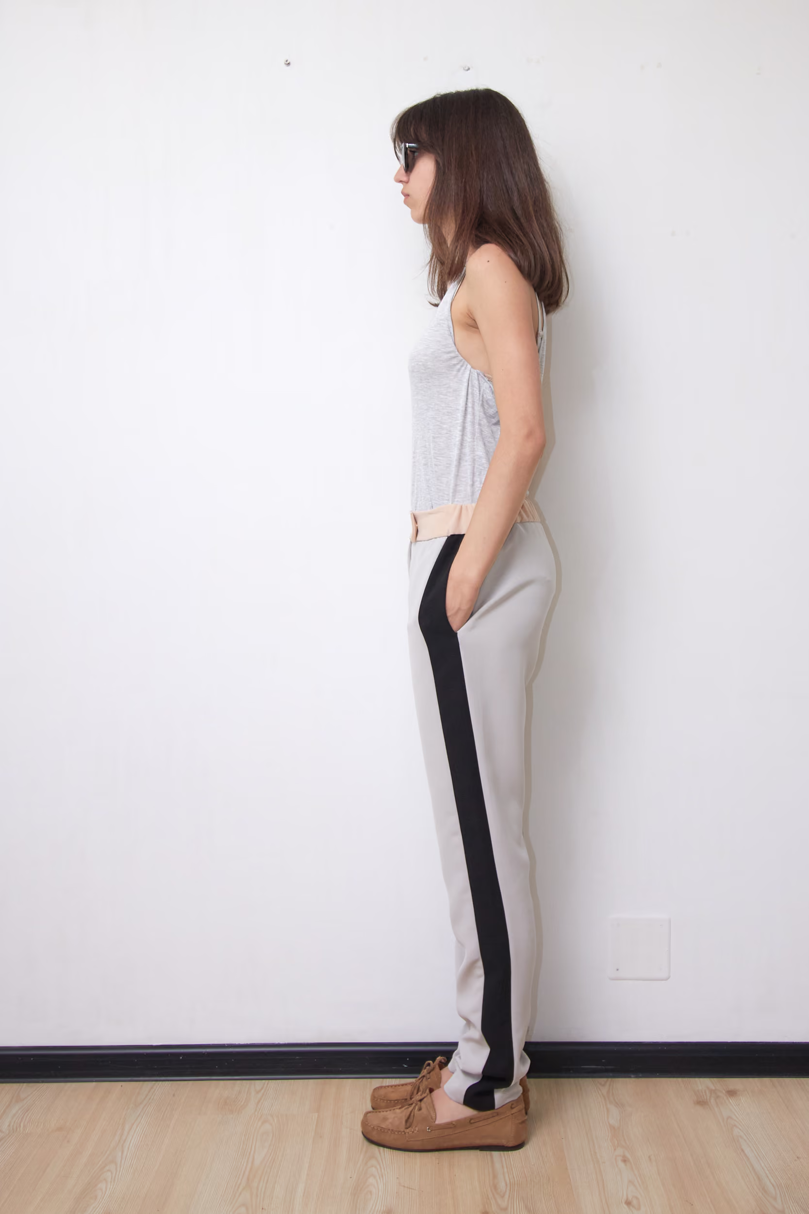 Pantaloni Tip Track-Pants Grej cu Dungă Laterală - Trussardi Jeans - S/M - imagine 3