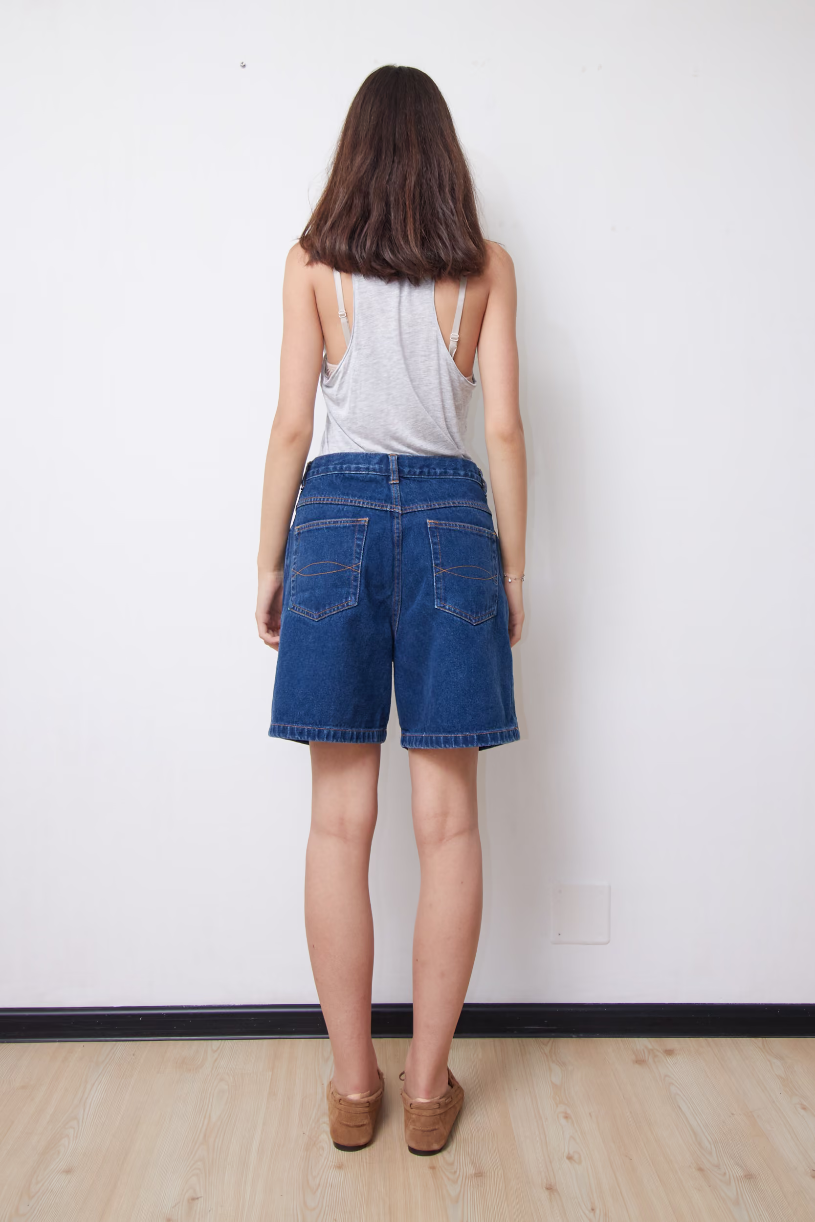 Pantaloni scurți din Denim Albastru - Vintage - L - imagine 2