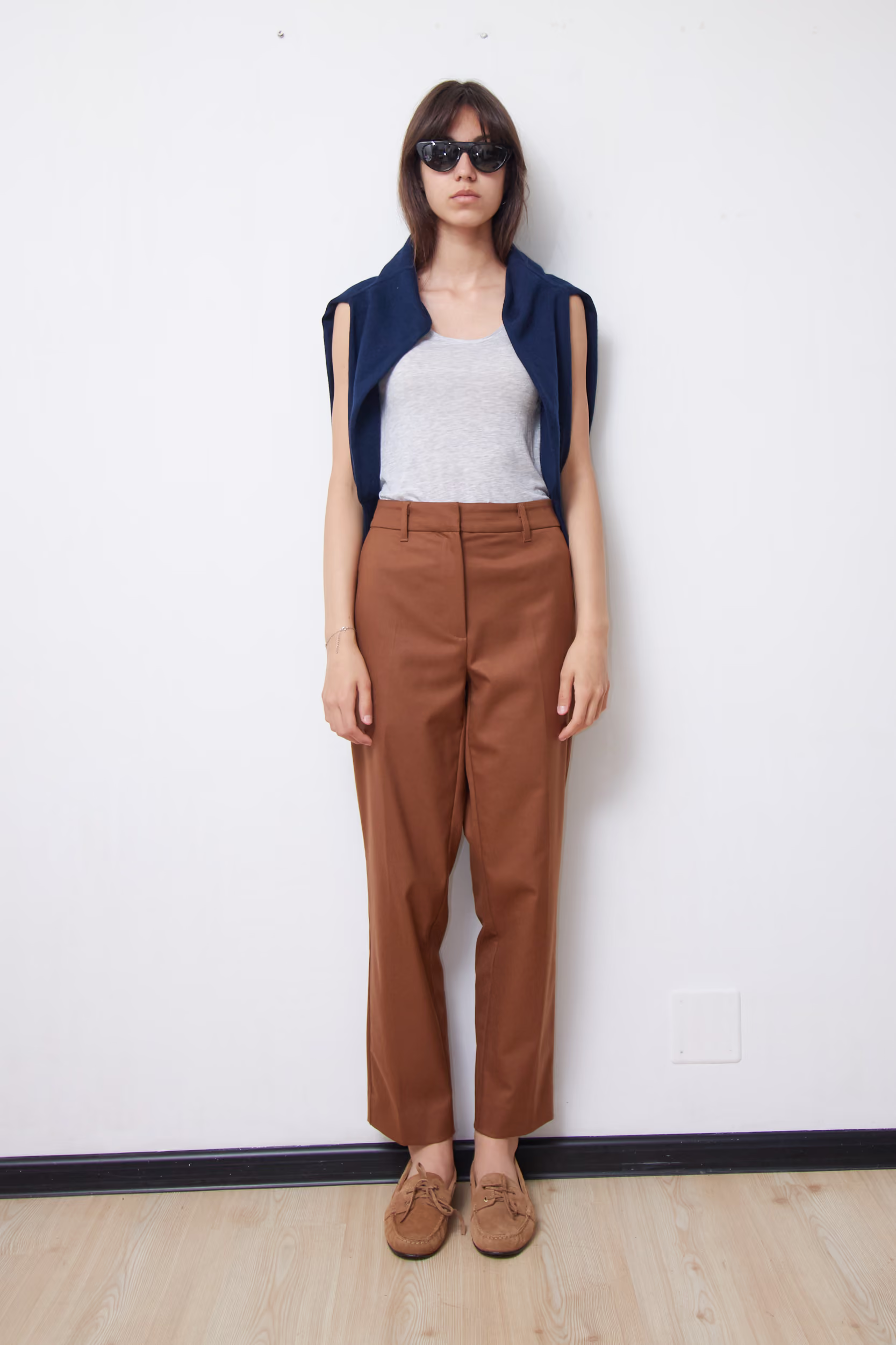Pantaloni Chino Maro-Scorțișoară cu Croială Dreaptă- Marella - M/L - imagine 2