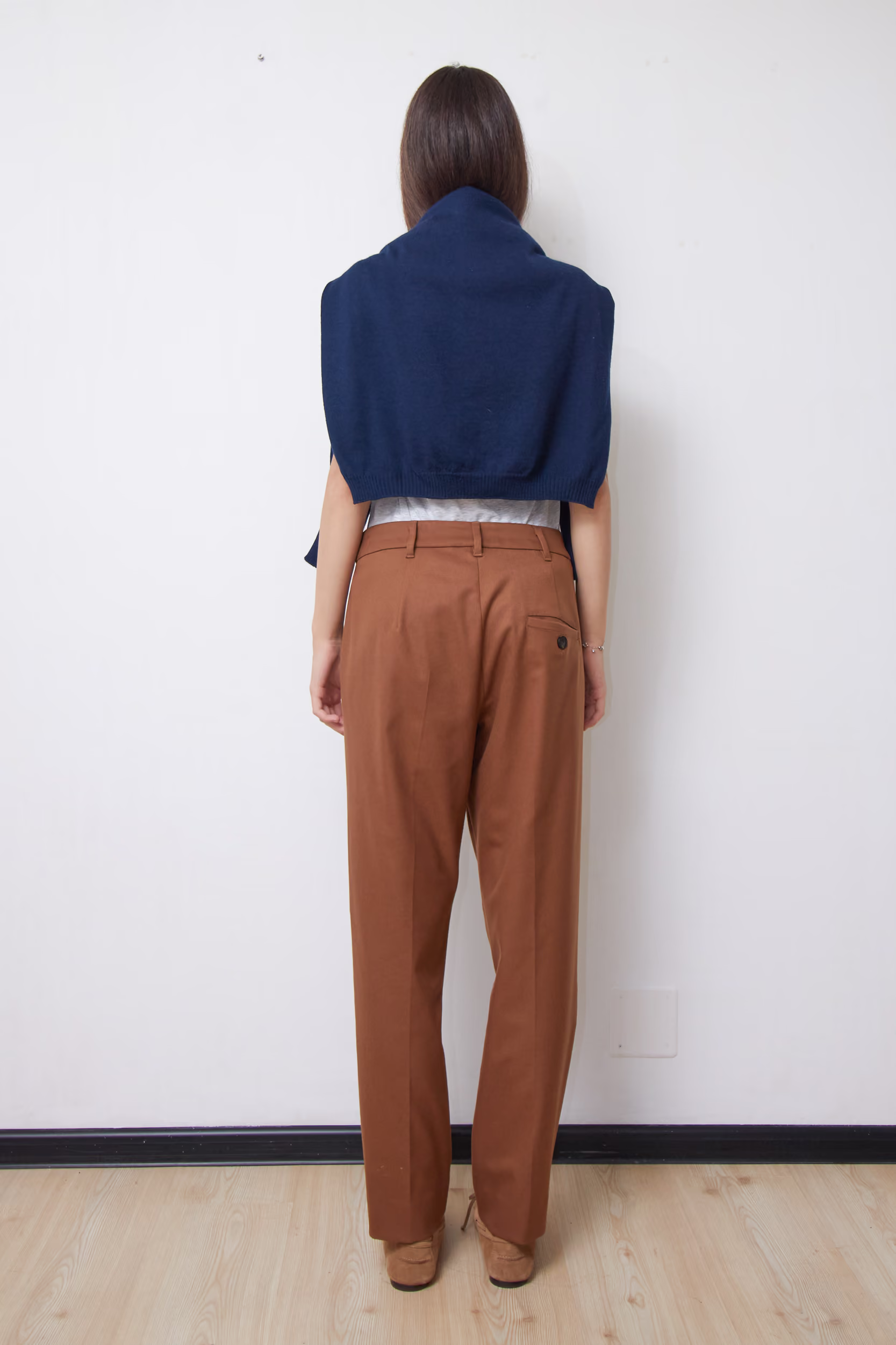 Pantaloni Chino Maro-Scorțișoară cu Croială Dreaptă- Marella - M/L - imagine 3