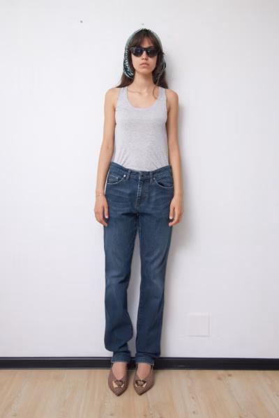 Jeans Mid-Blue din Denim Elastic cu Croială Dreaptă - Trussardi Jeans - M