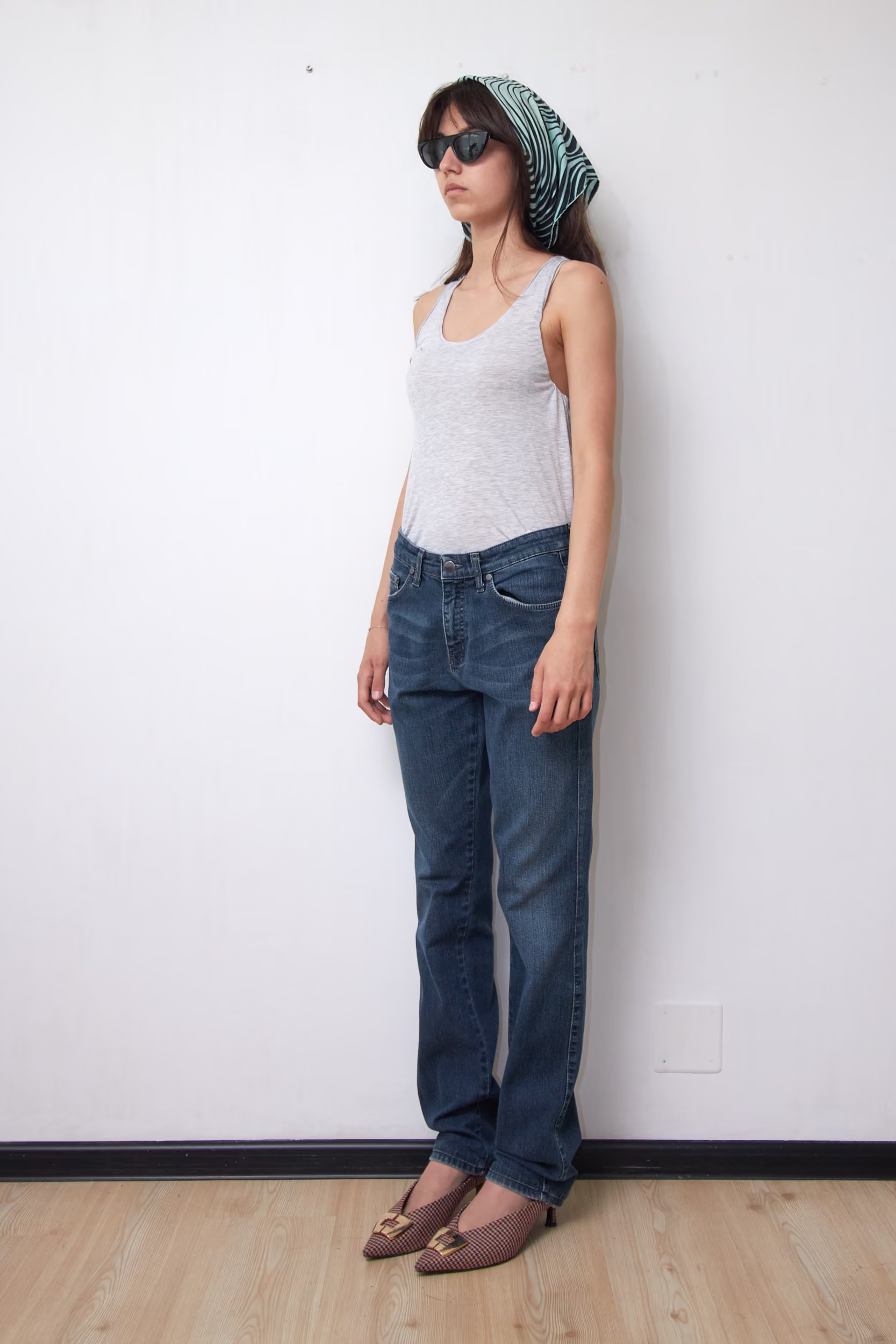 Jeans Mid-Blue din Denim Elastic cu Croială Dreaptă - Trussardi Jeans - M - imagine 4