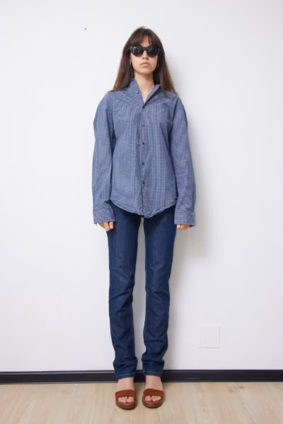 Cămașă Navy din Bumbac în carouri - Calvin Klein - M