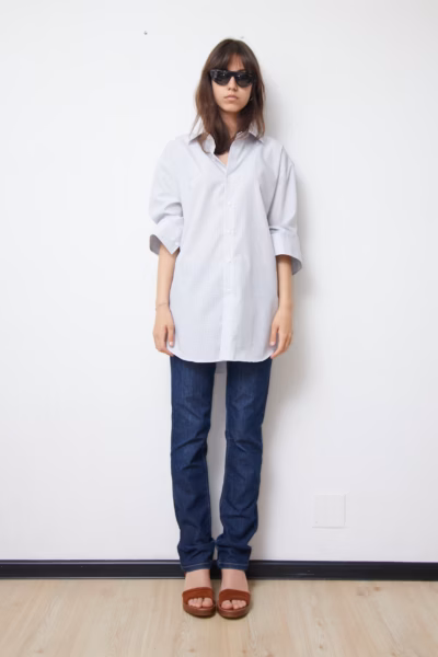 Cămașă din Bumbac în Carouri Lila și Gri - Calvin Klein - XL