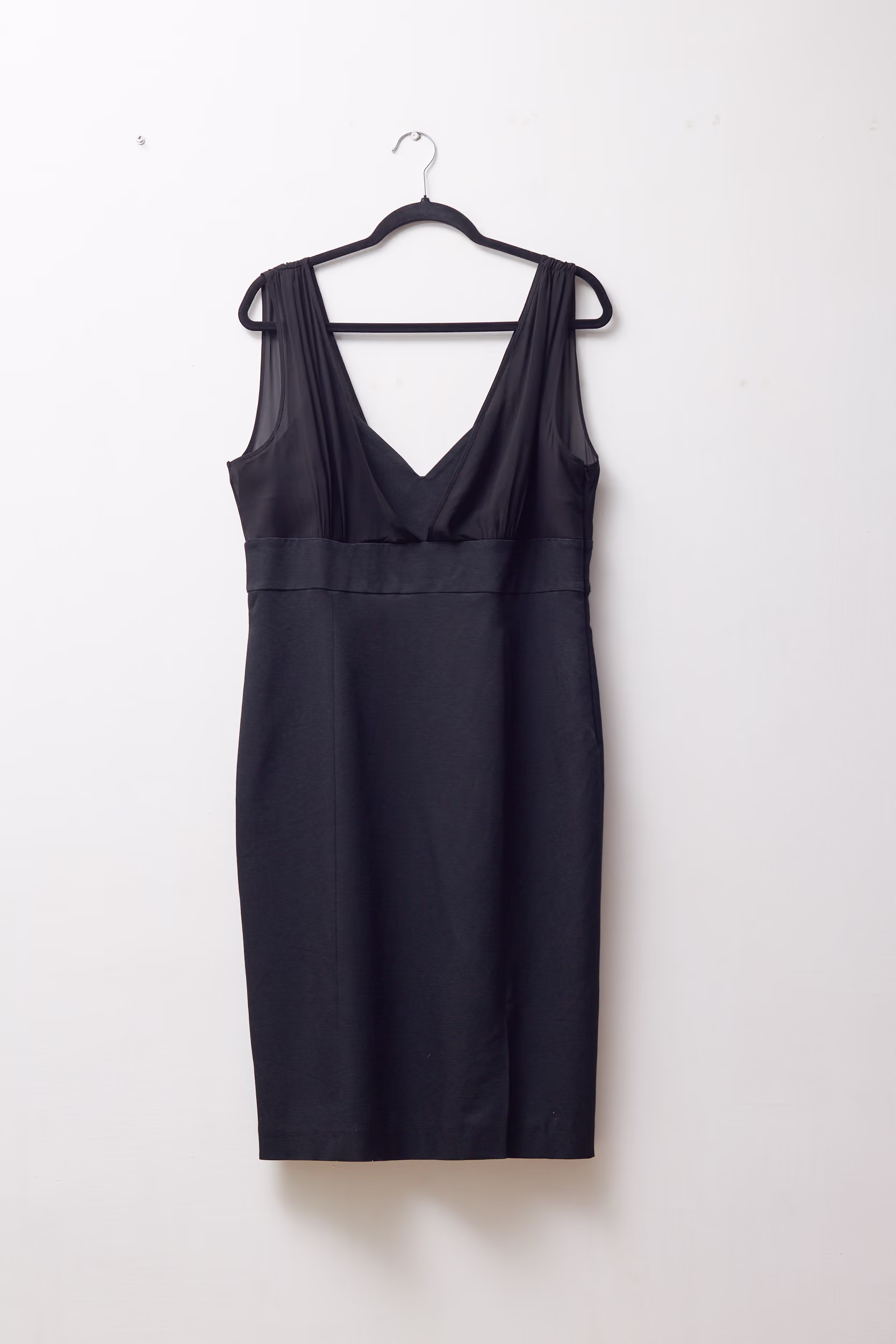 Rochie de Cocktail Neagră Midi cu Decolteu Drapat în V - Marella by MaxMara - L/XL - imagine 2