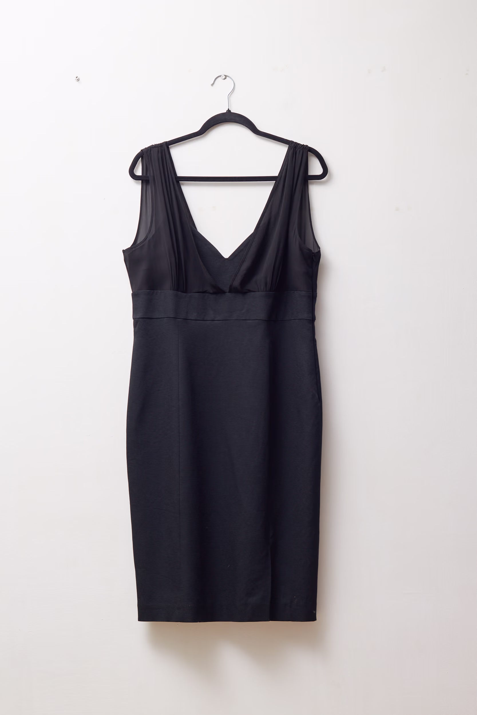 Rochie de Cocktail Neagră Midi cu Decolteu Drapat în V - Marella by MaxMara - L/XL - imagine 3