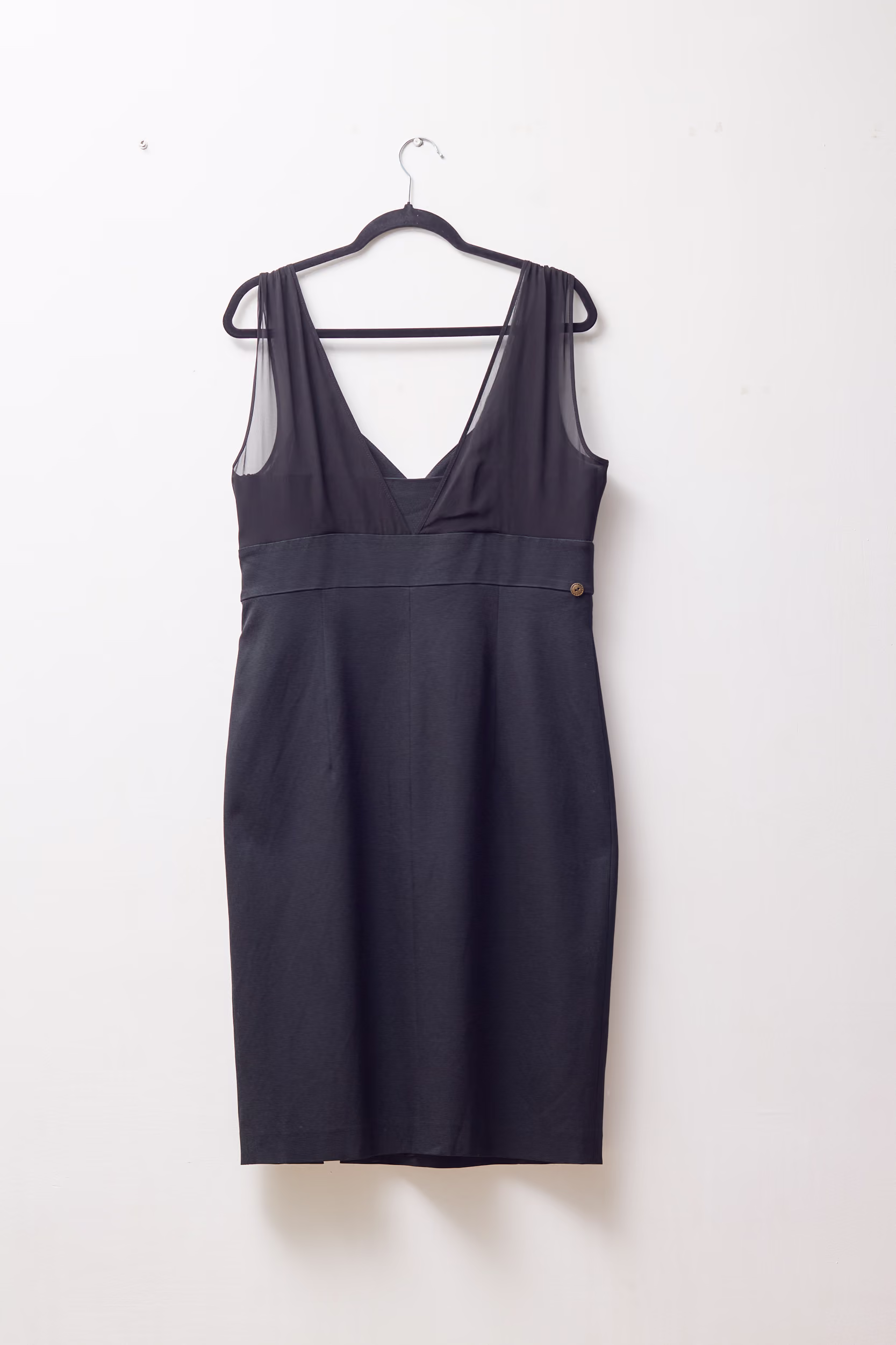 Rochie de Cocktail Neagră Midi cu Decolteu Drapat în V - Marella by MaxMara - L/XL - imagine 4