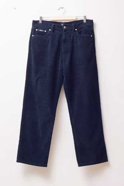 Pantaloni Chino BOSS Bleumarin din Catifea Reiată de Bumbac 100%, Model Arkansas - Hugo Boss - L