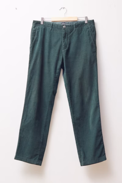 Pantaloni Chino BOSS Verde Forest din Catifea Reiată Fină Stretch - Hugo Boss - M