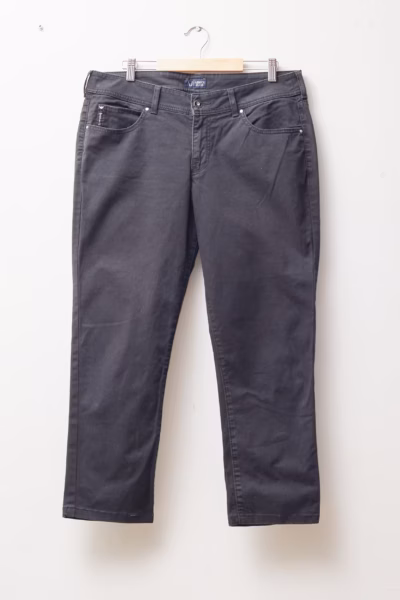 Pantaloni Negru-Antracit din Pânză de Bumbac Stretch - Armani Jeans - XL