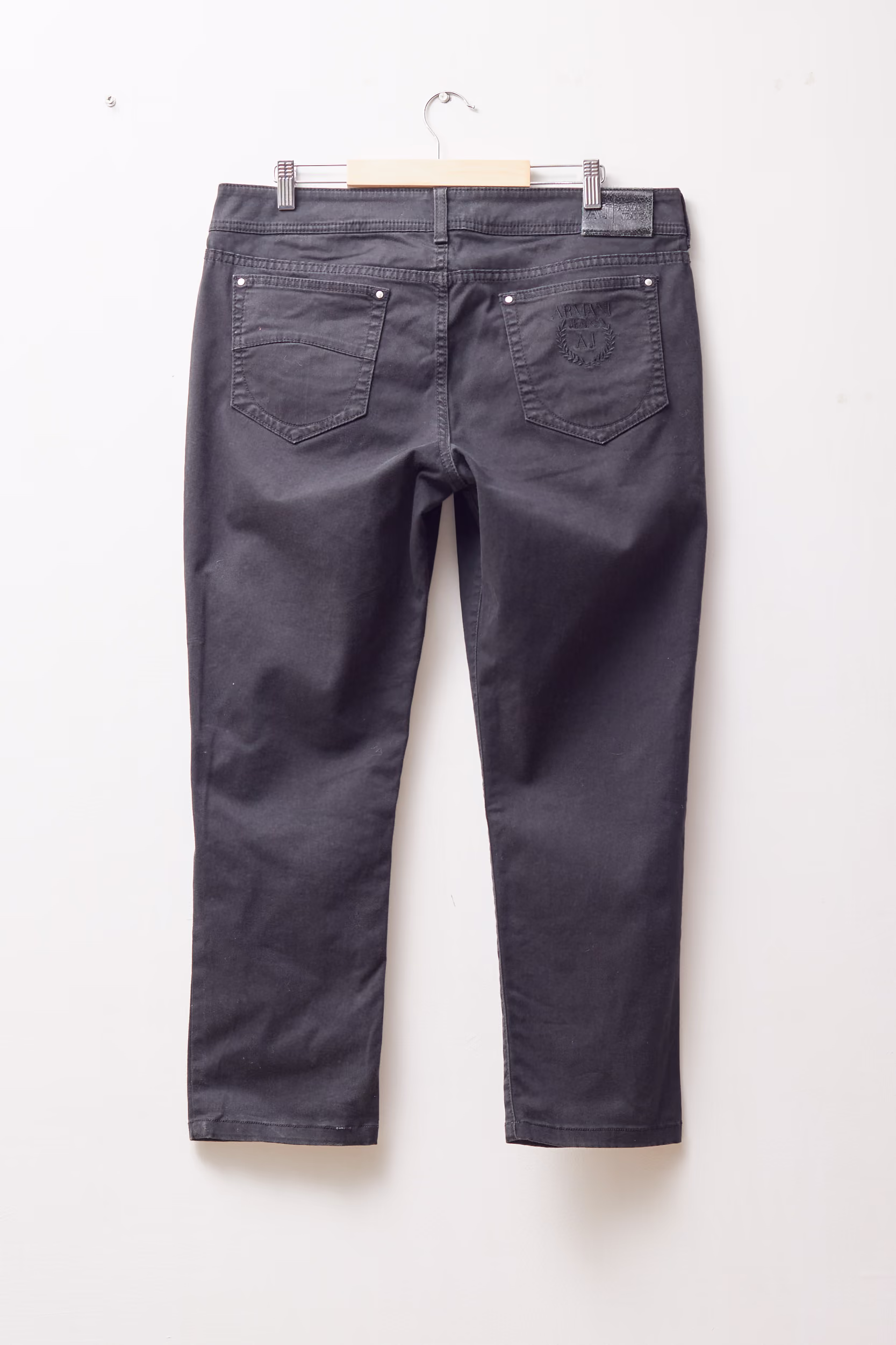 Pantaloni Negru-Antracit din Pânză de Bumbac Stretch - Armani Jeans - XL - imagine 2