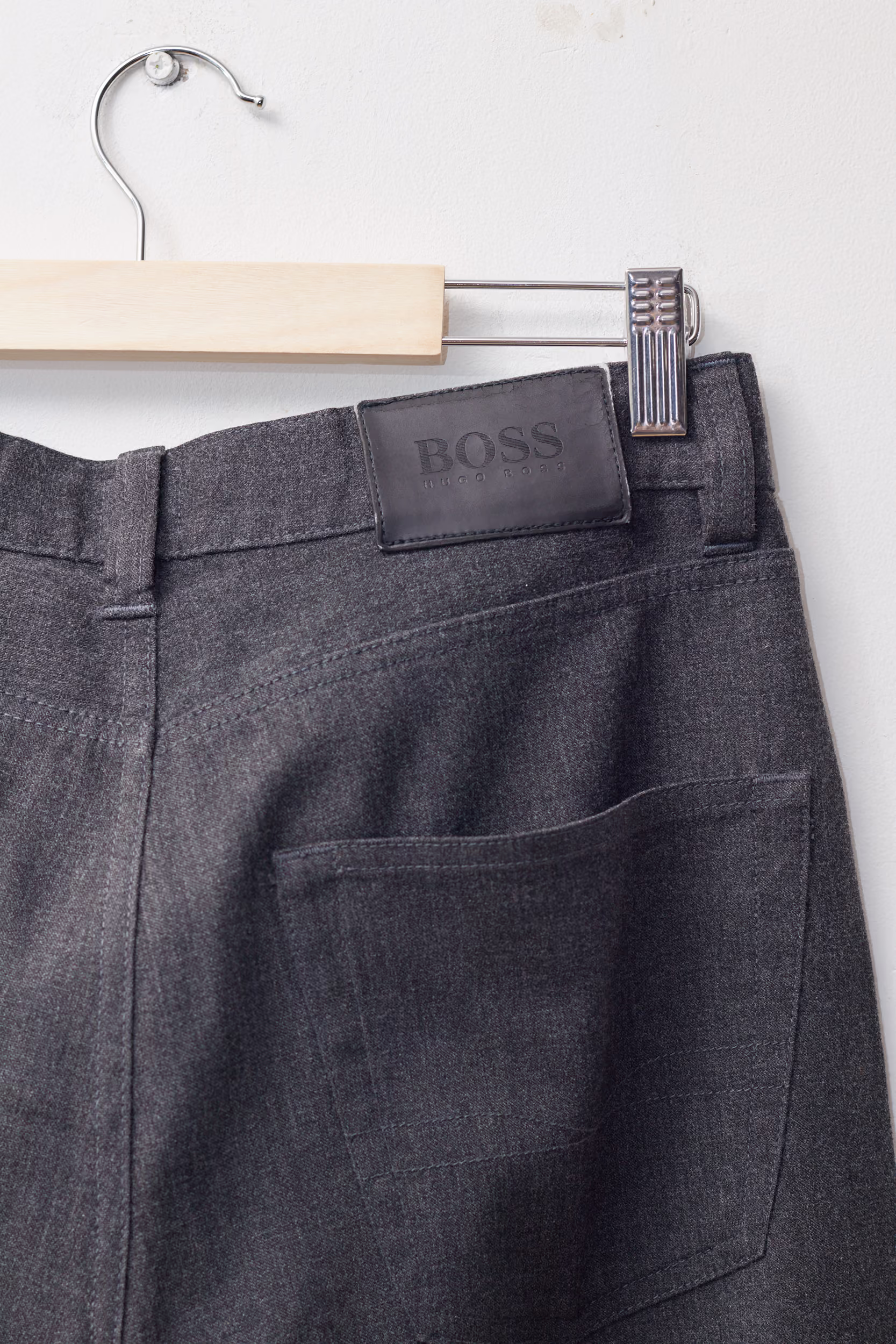 Pantaloni Tailored Gri-Antracit din Amestec de Lână, Model Montana - Hugo Boss - M - imagine 4
