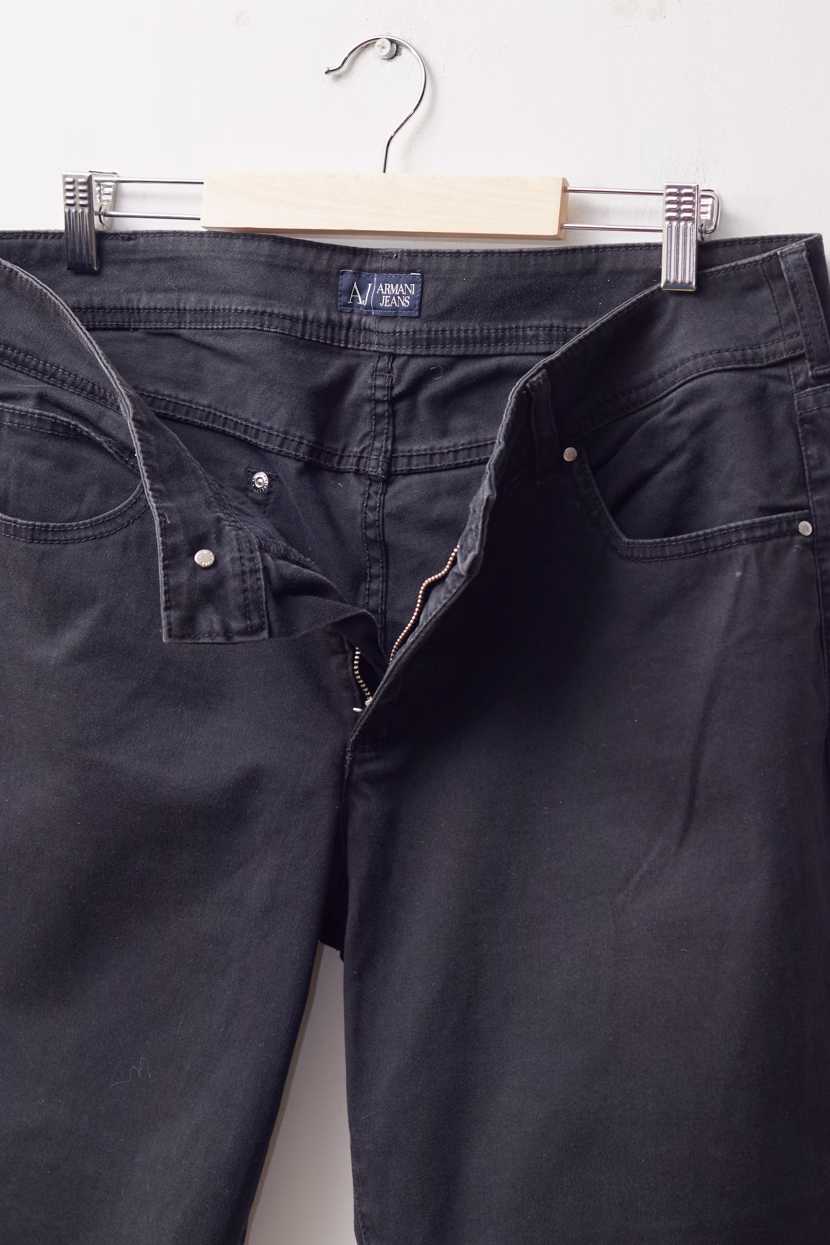 Pantaloni Negru-Antracit din Pânză de Bumbac Stretch - Armani Jeans - XL - imagine 3