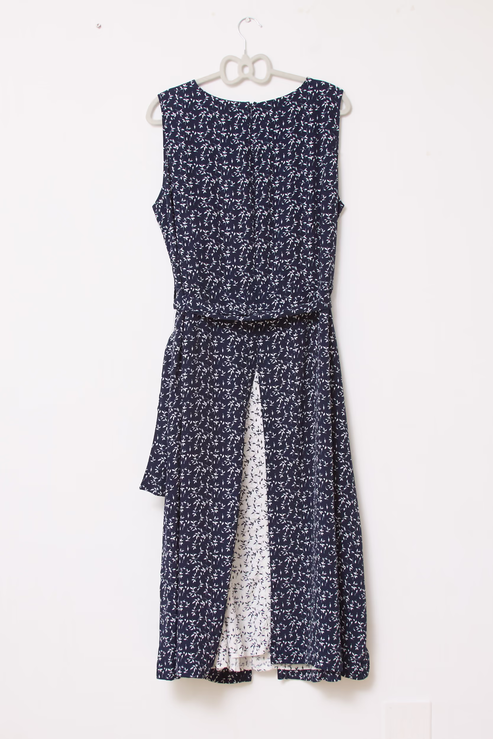 Rochie Midi/Maxi Nouă cu Etichetă, Bleumarin-Inversat, Design Trompe-l'œil - Vintage - 2XL - imagine 3