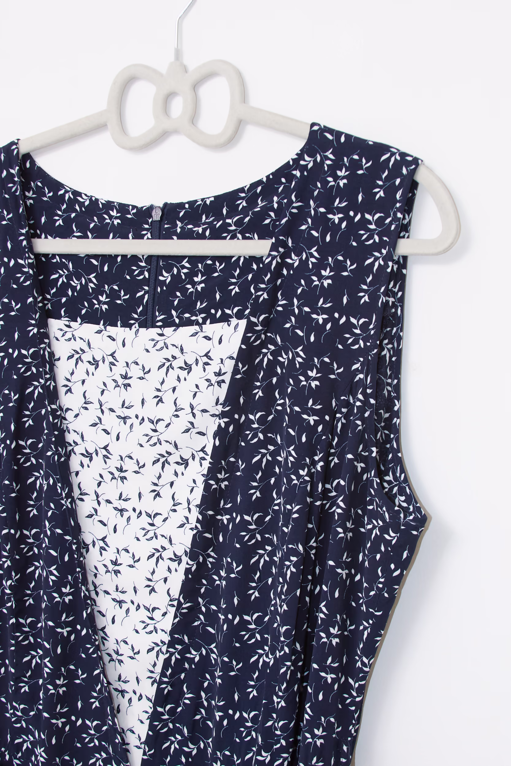 Rochie Midi/Maxi Nouă cu Etichetă, Bleumarin-Inversat, Design Trompe-l'œil - Vintage - 2XL - imagine 4