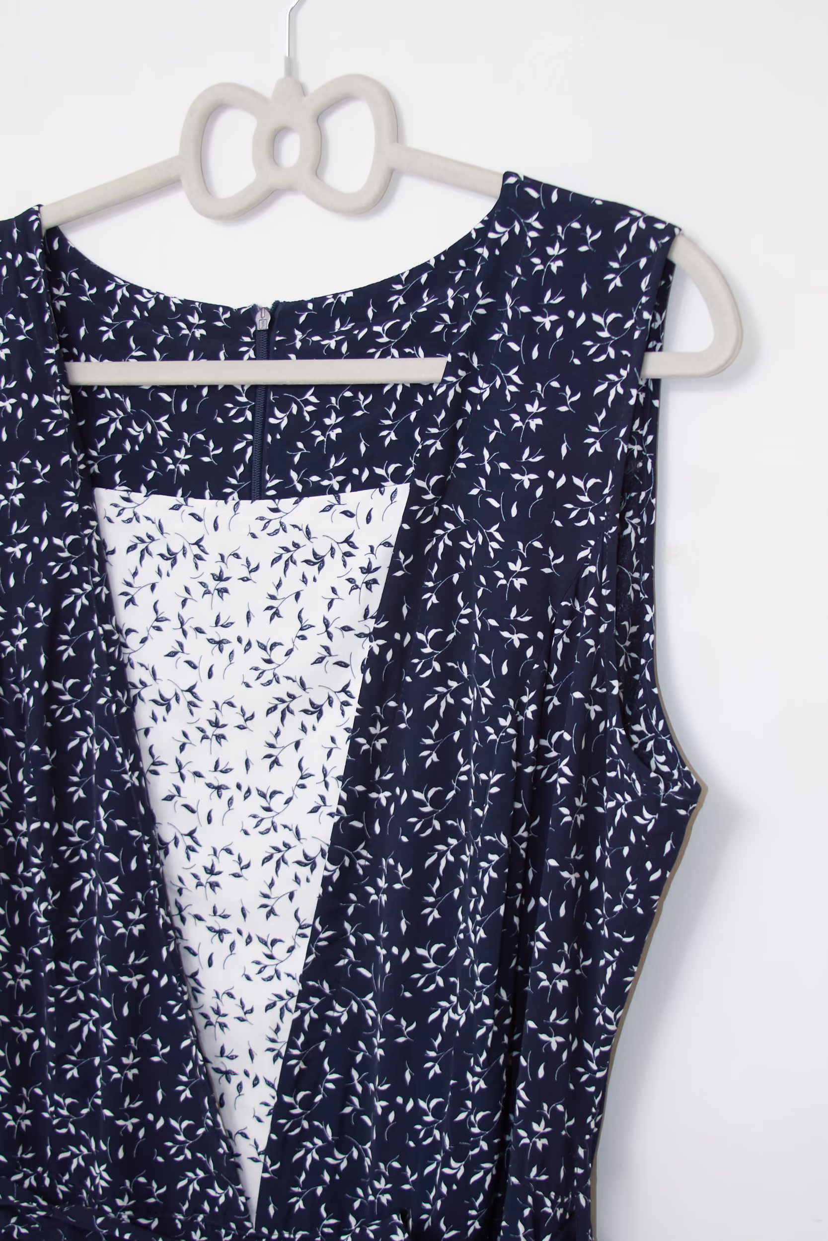 Rochie Midi/Maxi Nouă cu Etichetă, Bleumarin-Inversat, Design Trompe-l'œil - Vintage - 2XL - imagine 5