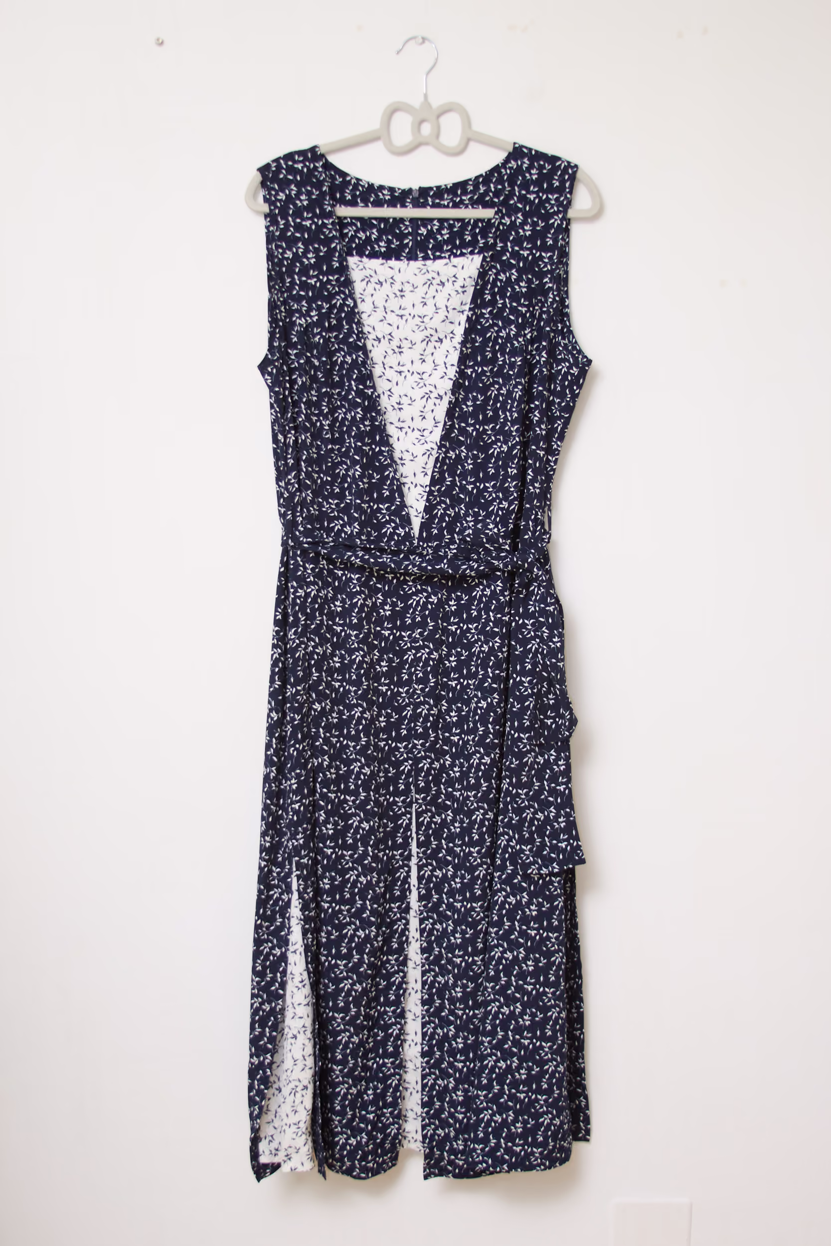 Rochie Midi/Maxi Nouă cu Etichetă, Bleumarin-Inversat, Design Trompe-l'œil - Vintage - 2XL - imagine 6